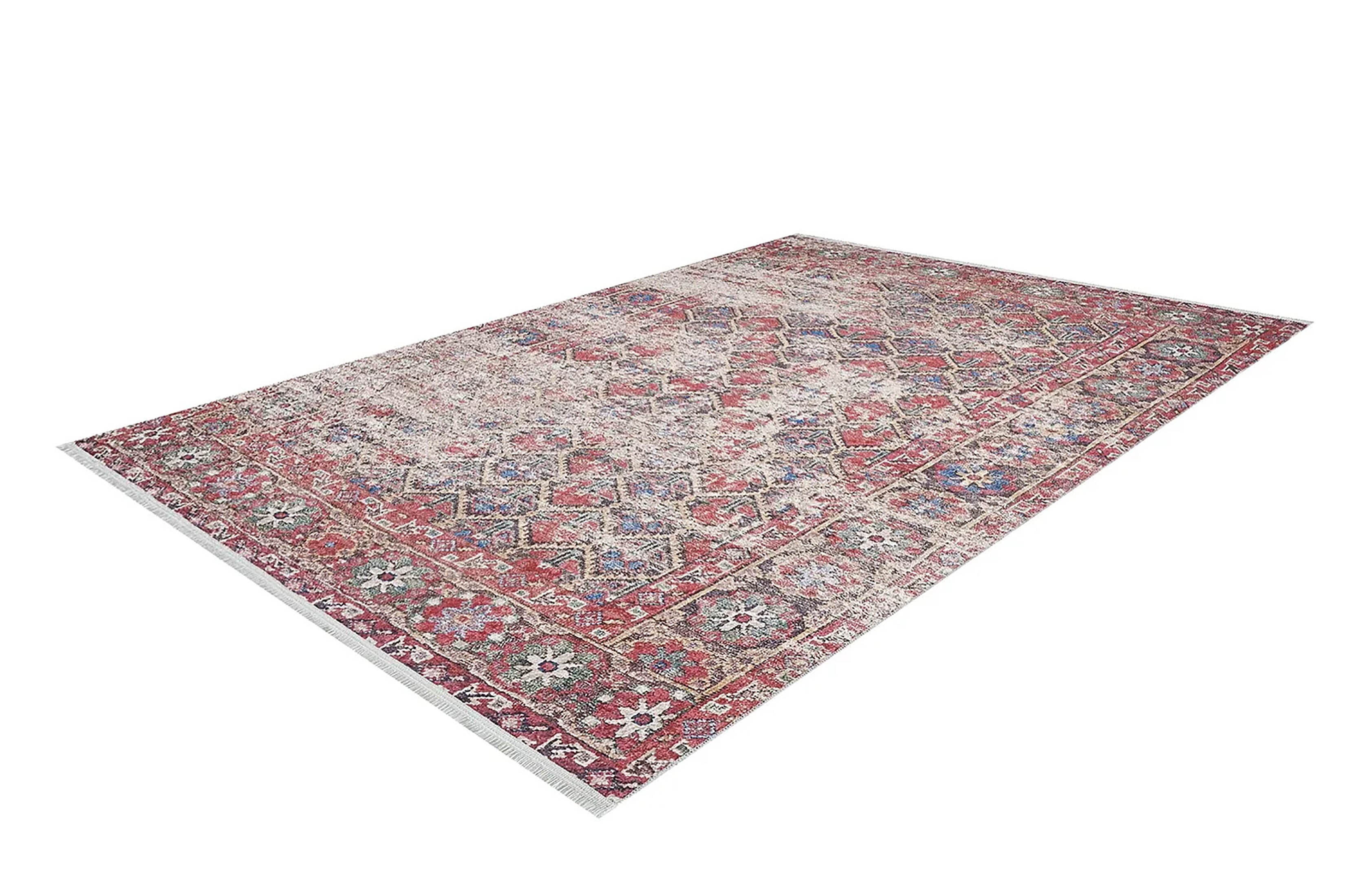 Ruth Honeycomb Unique Red Turkish Modern Rug