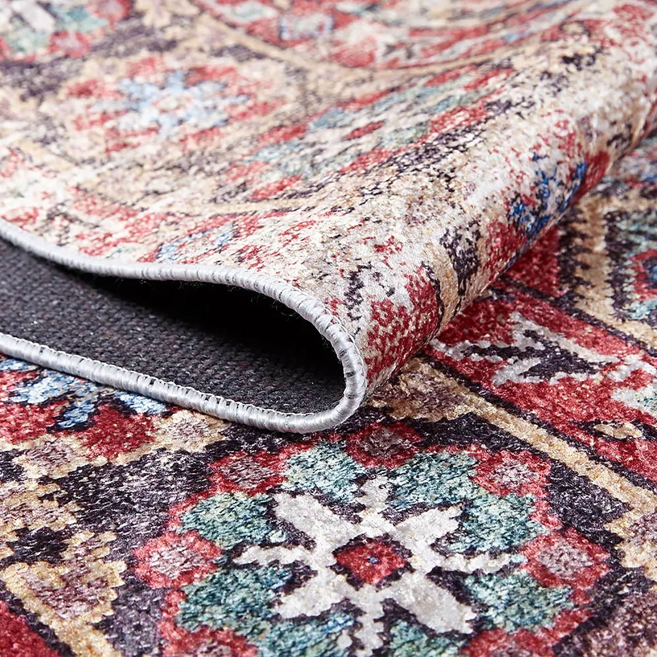 Ruth Honeycomb Unique Red Turkish Modern Rug