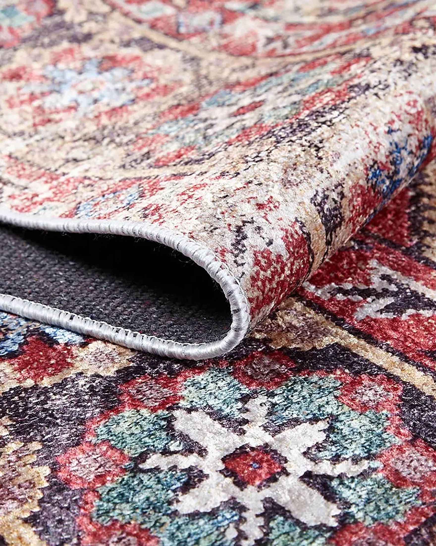 Ruth Honeycomb Unique Red Turkish Modern Rug