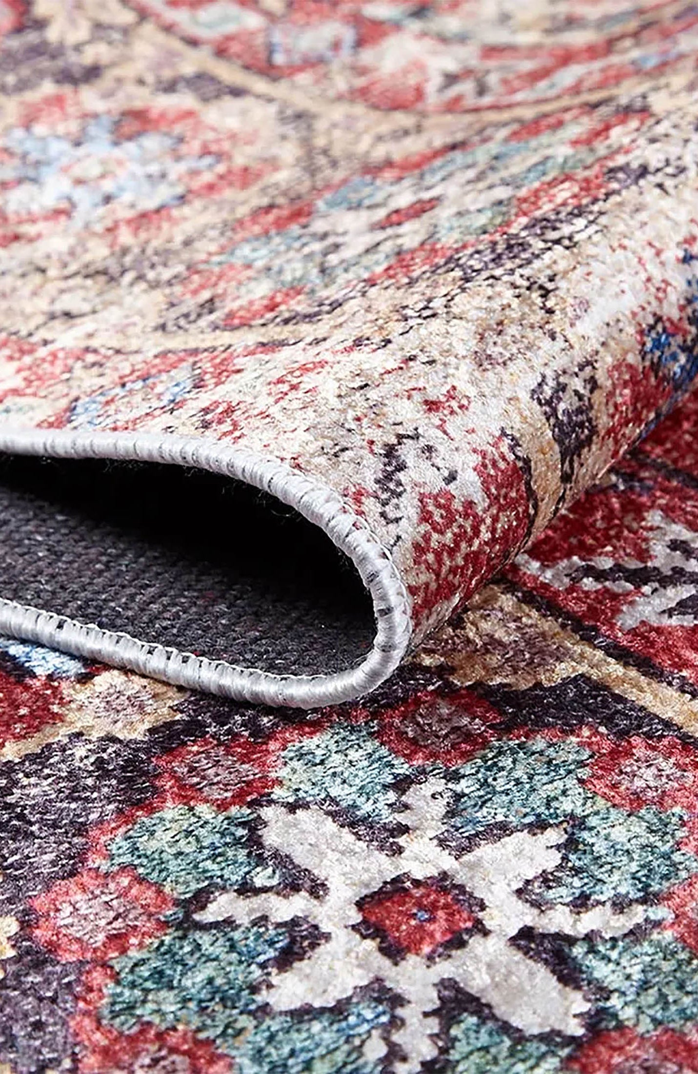 Ruth Honeycomb Unique Red Turkish Modern Rug