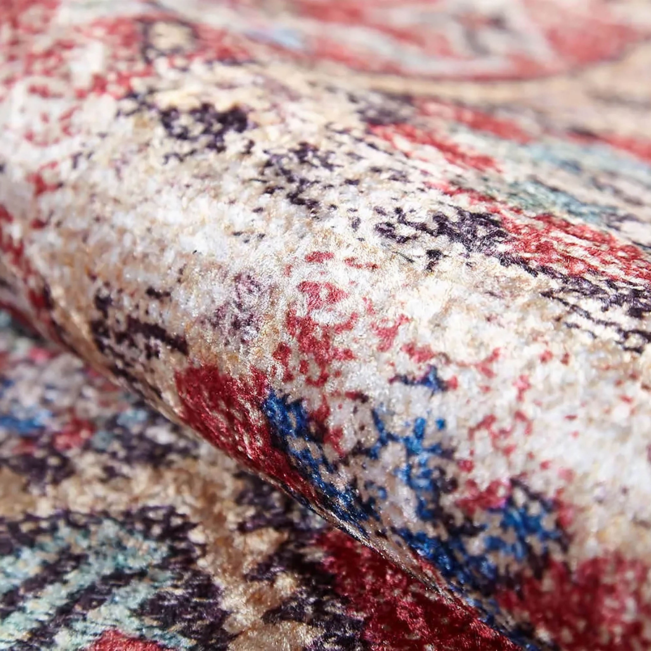 Ruth Honeycomb Unique Red Turkish Modern Rug