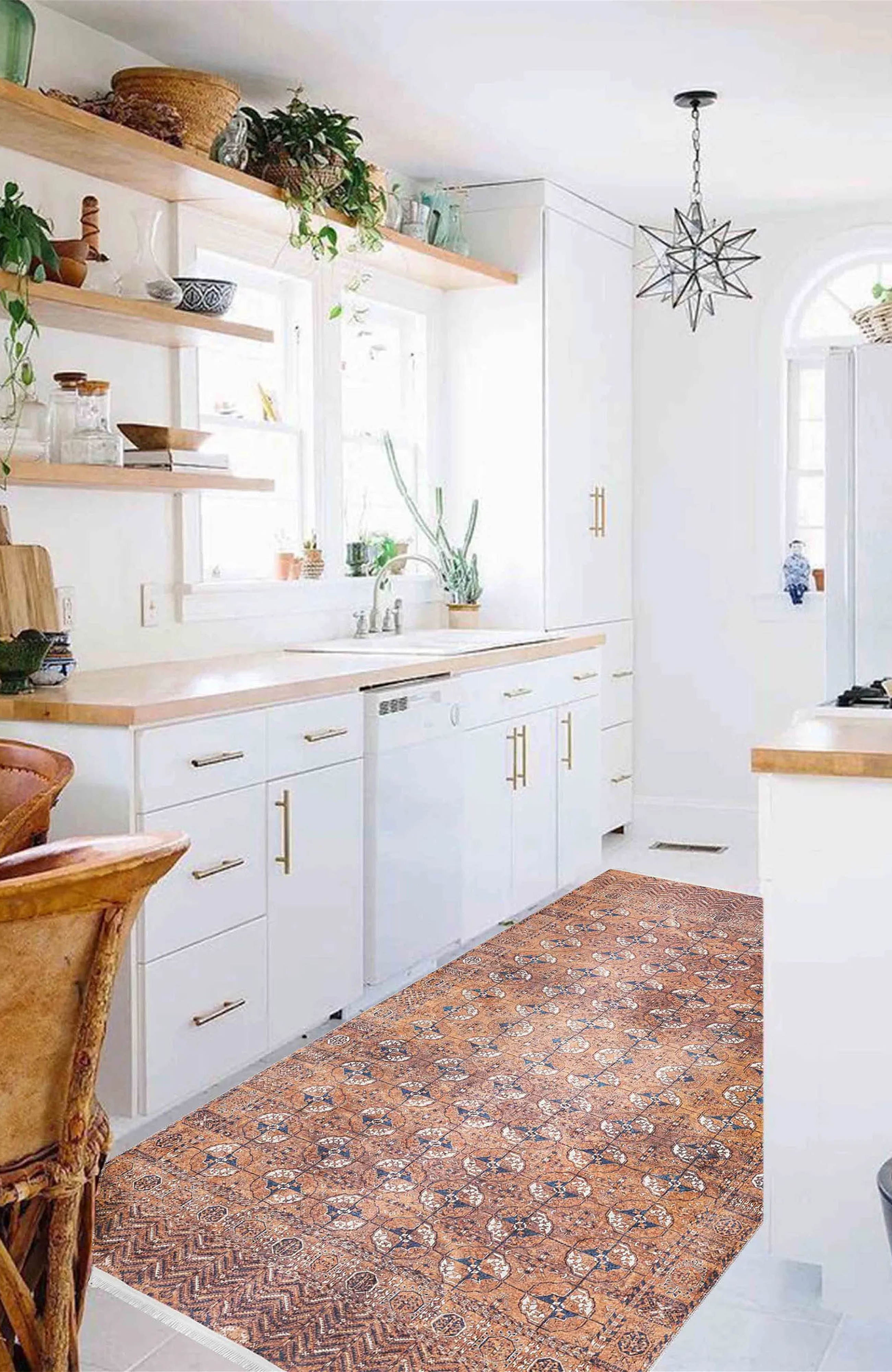 Arda Turkish Kilim Orange & Silver Rug