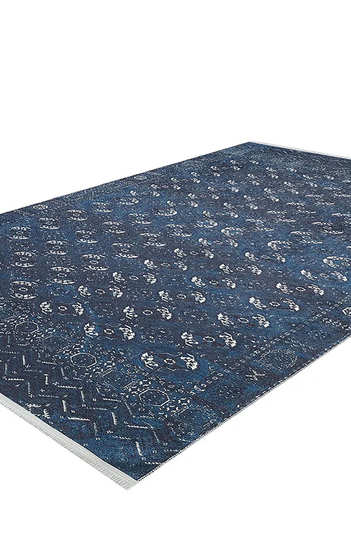 River Afghan Navy Blue Rug