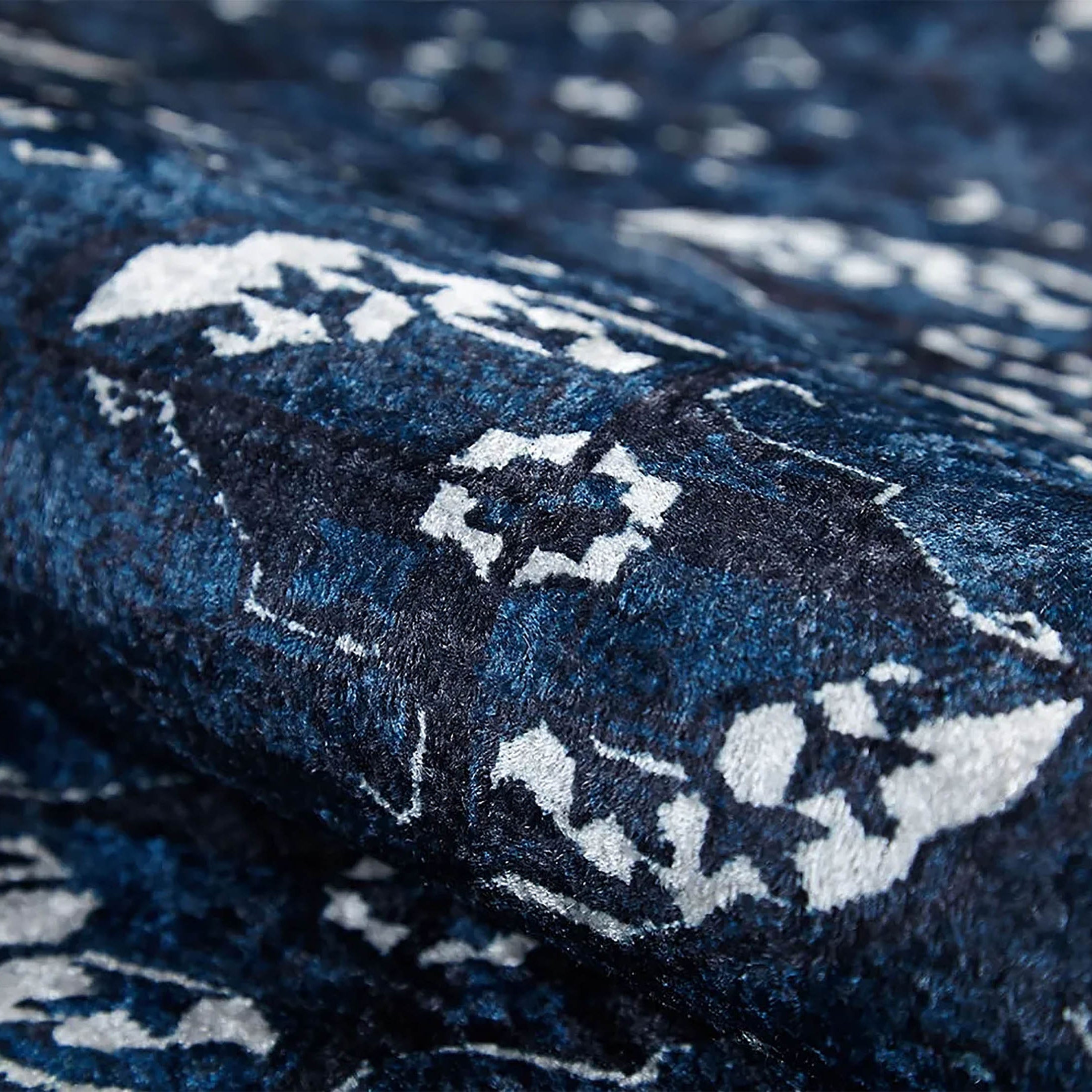 River Afghan Navy Blue Rug