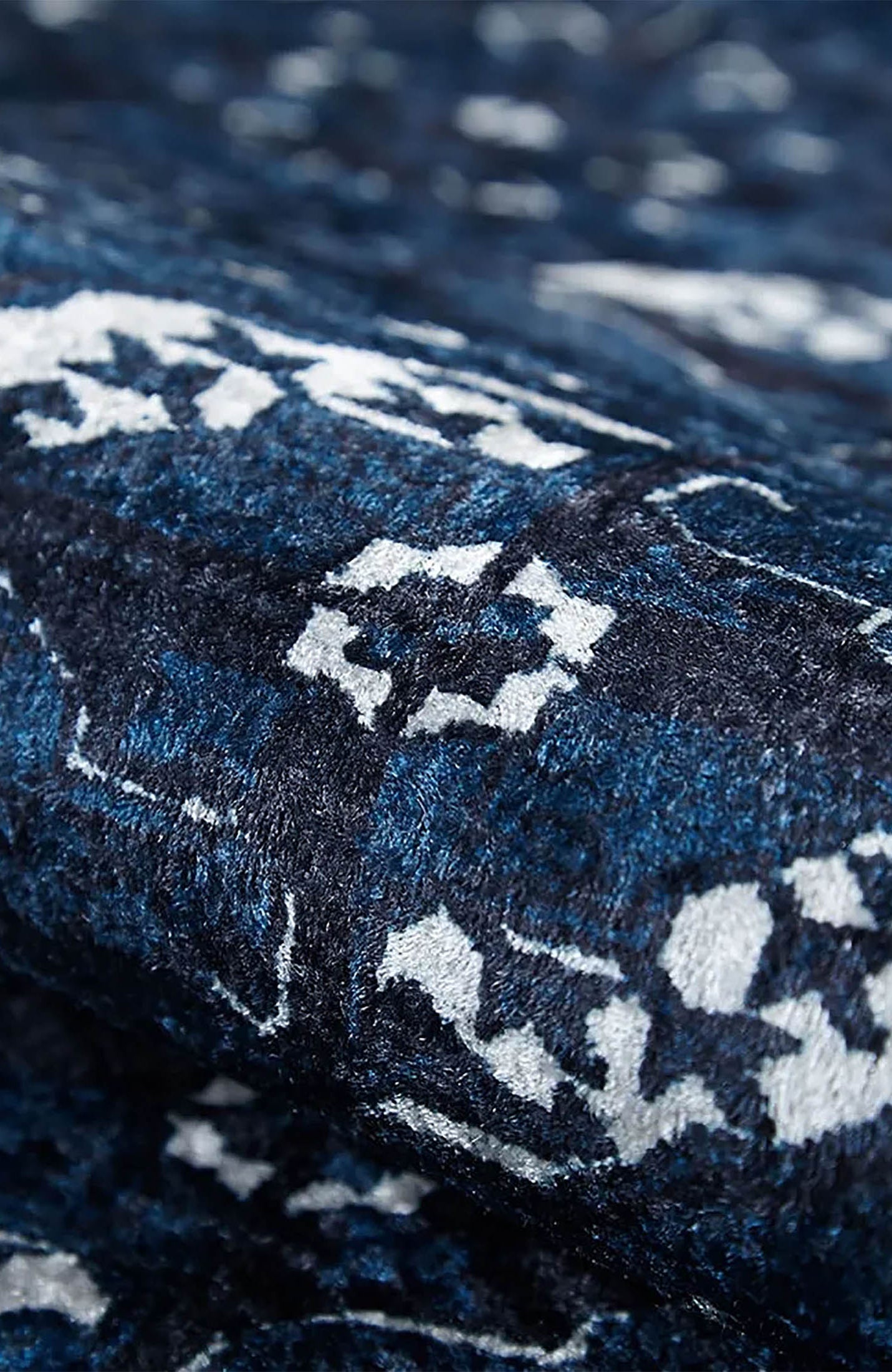 River Afghan Navy Blue Rug