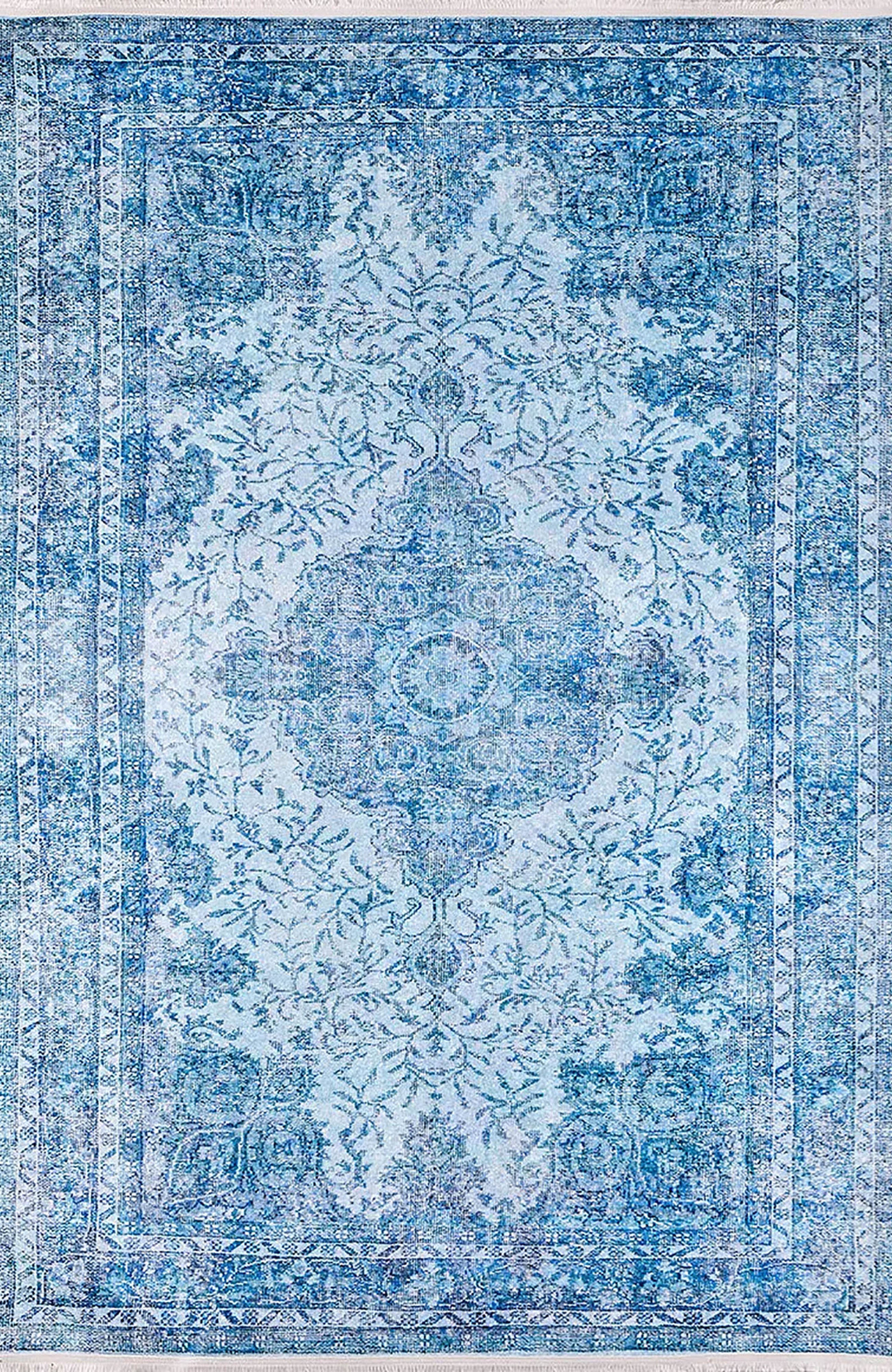 Seraphina Distressed Turkish Vintage Blue Rug