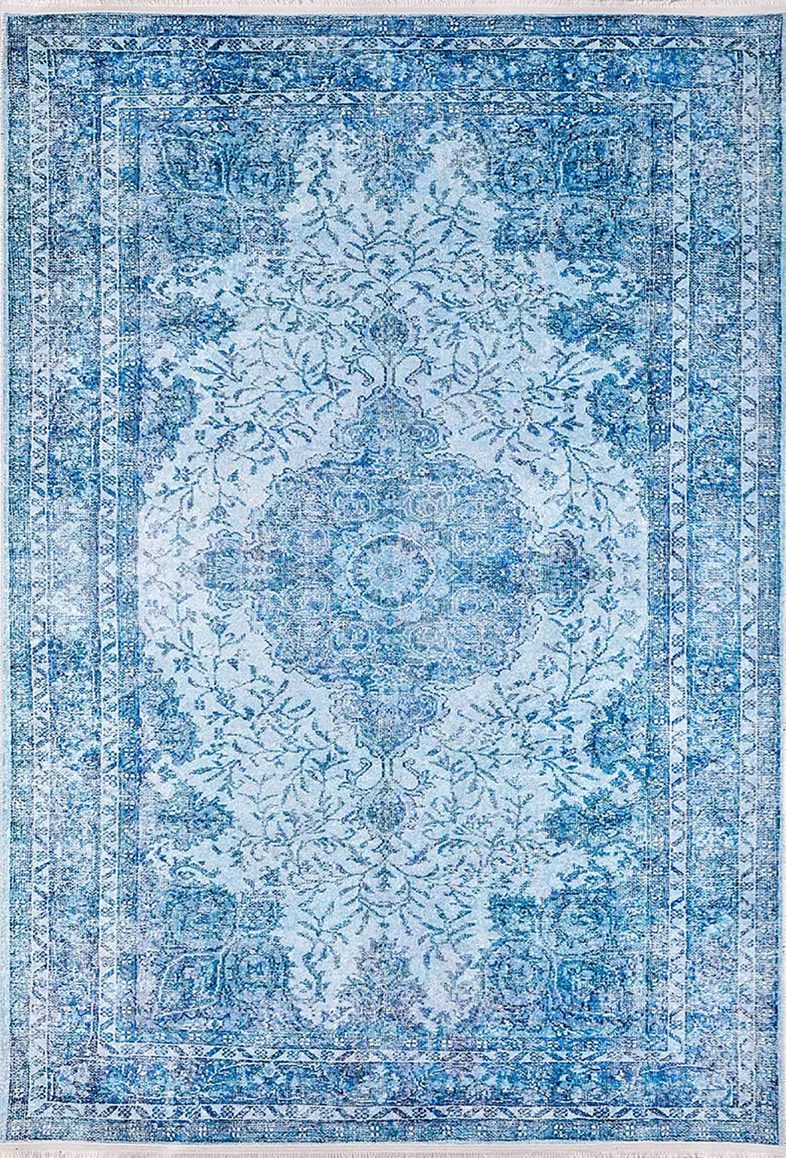 Seraphina Distressed Turkish Vintage Blue Rug