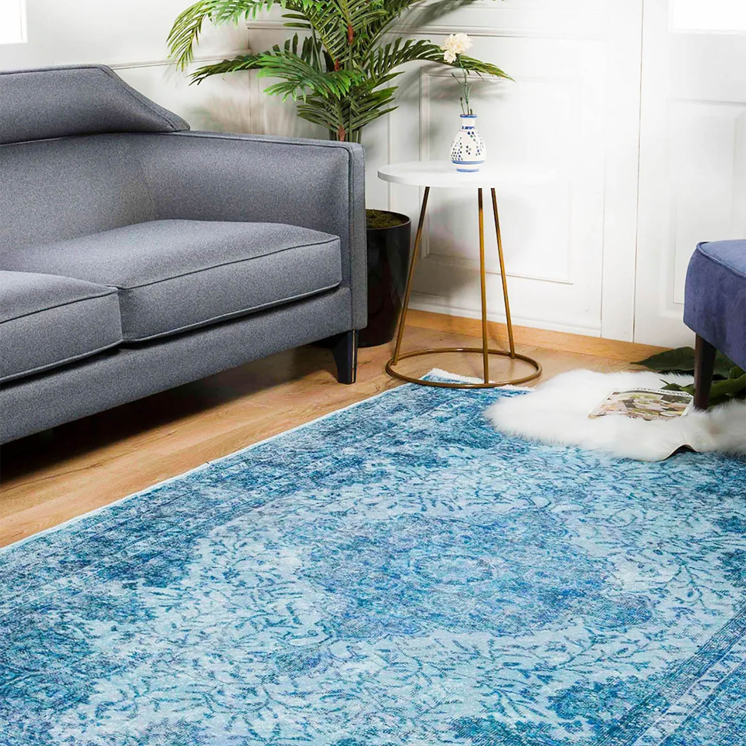 Seraphina Distressed Turkish Vintage Blue Rug