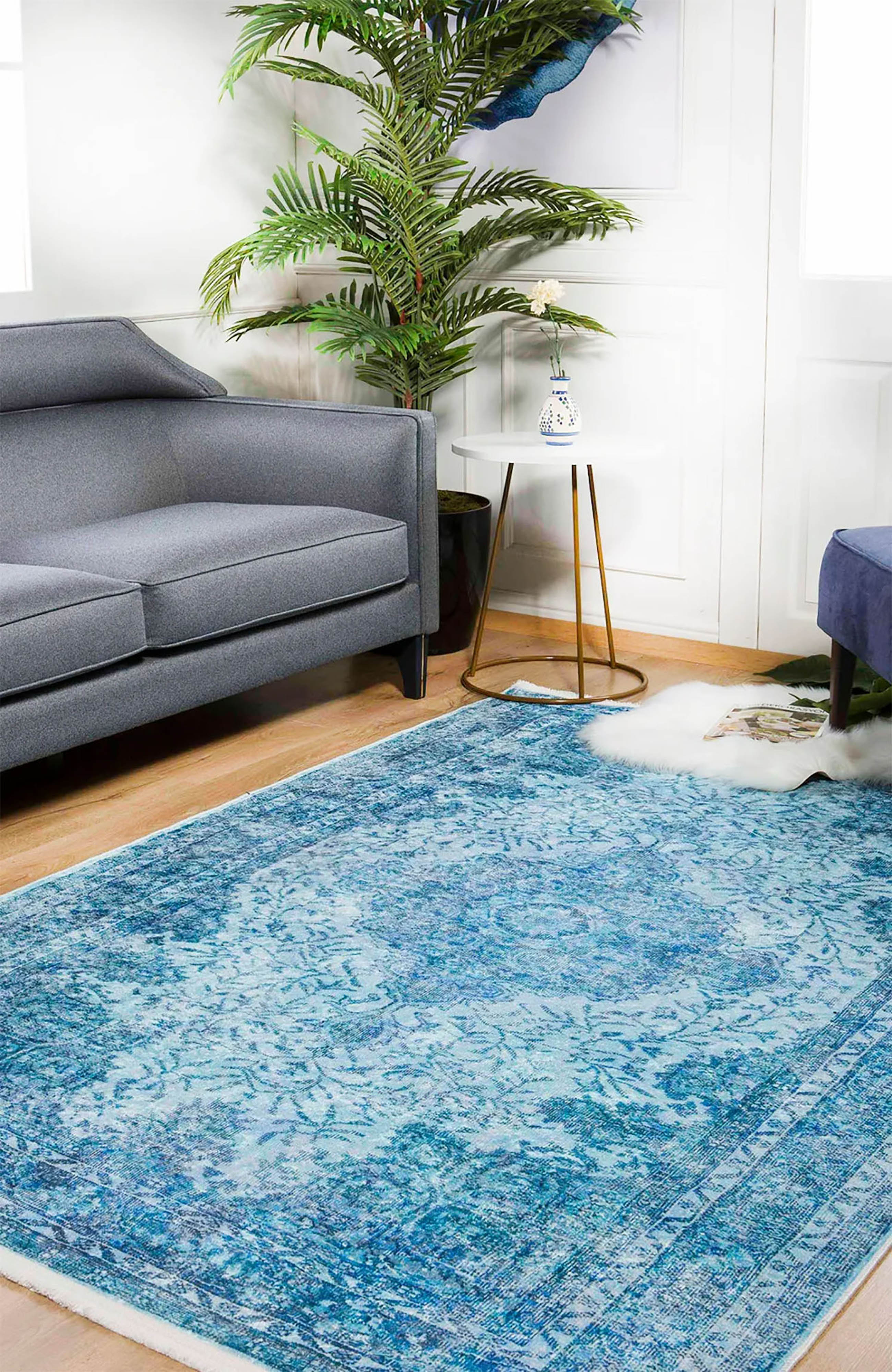 Seraphina Distressed Turkish Vintage Blue Rug