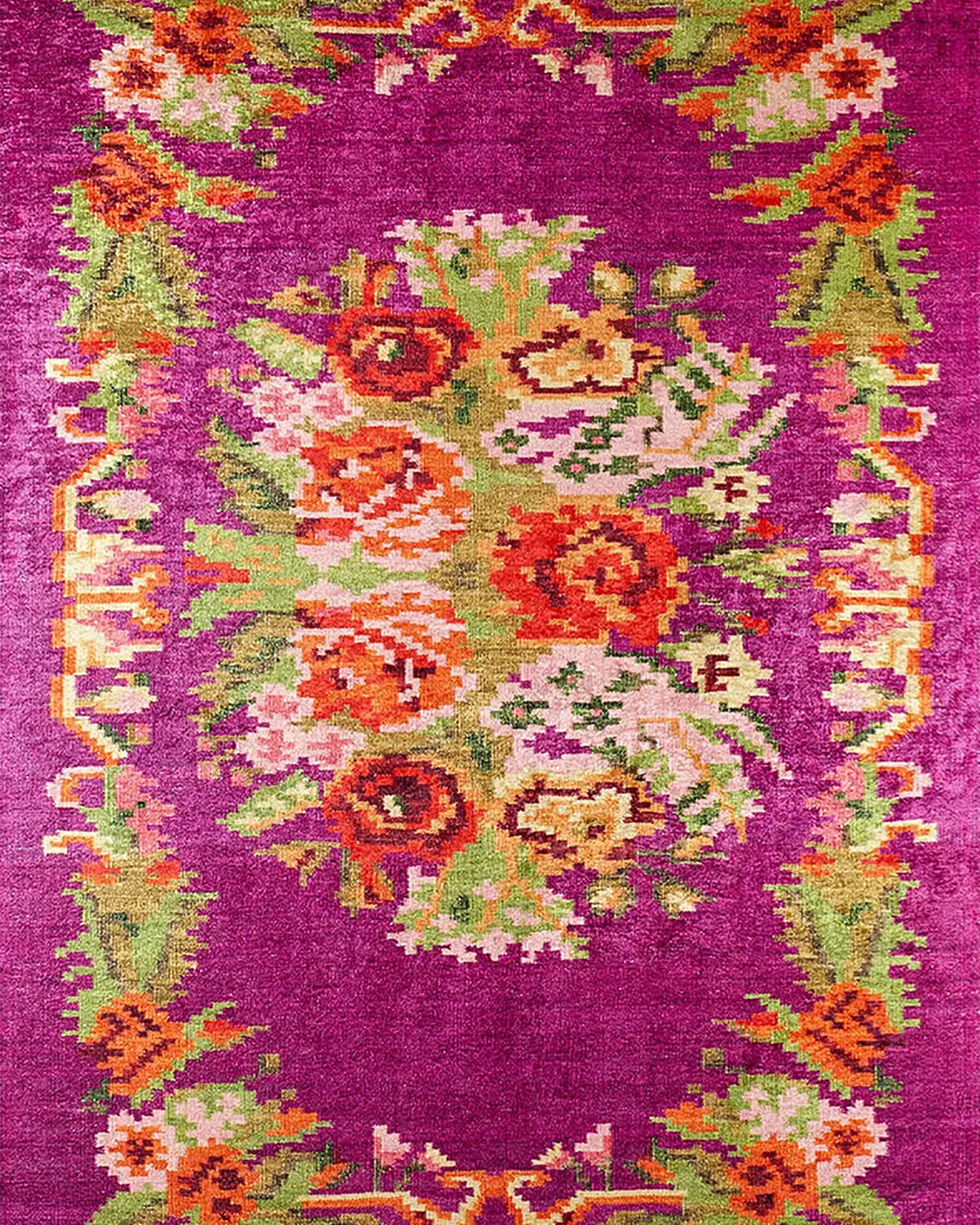 Soleil Turkish Karabagh Decorative Bohemian Floral Kilim Rug