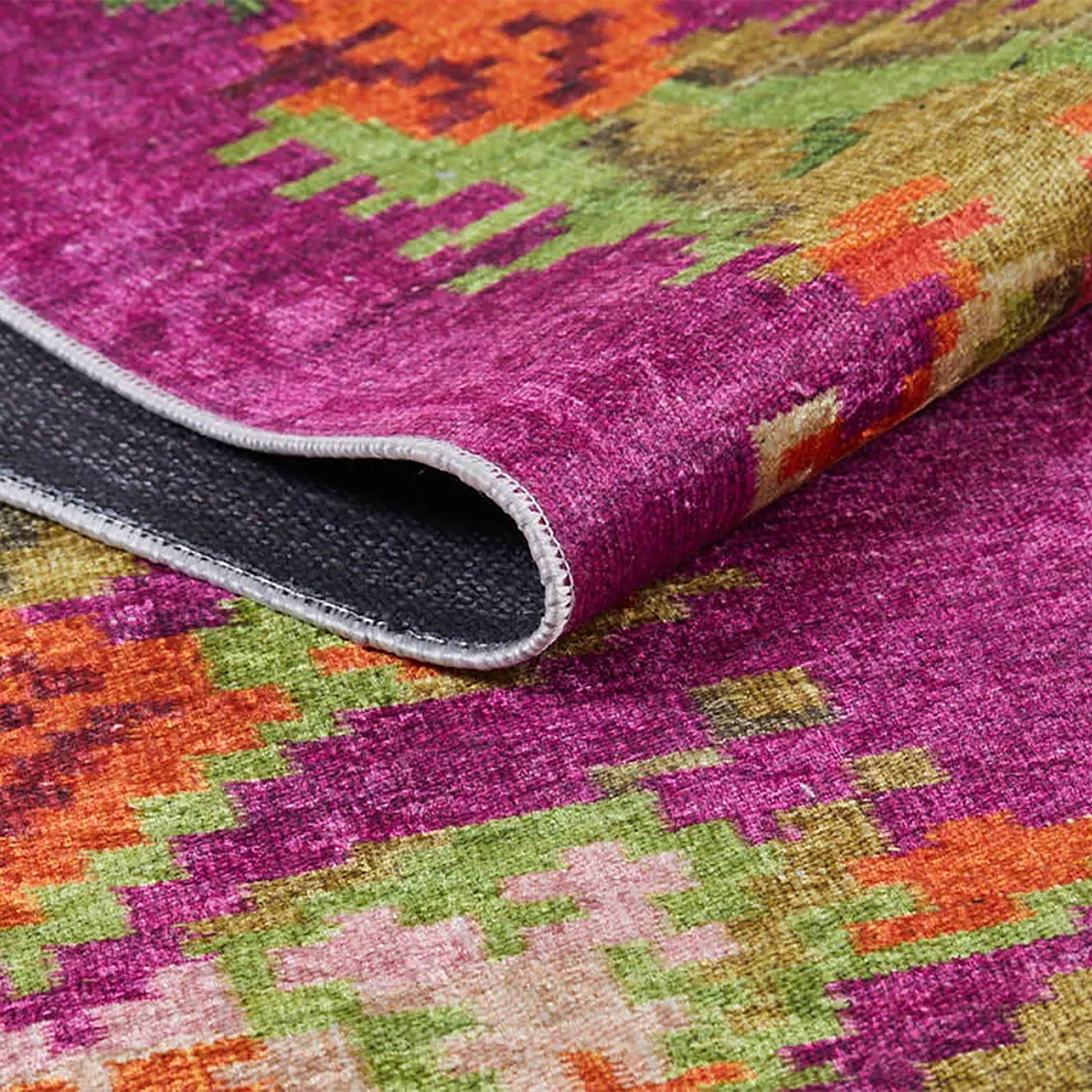 Soleil Turkish Karabagh Decorative Bohemian Floral Kilim Rug