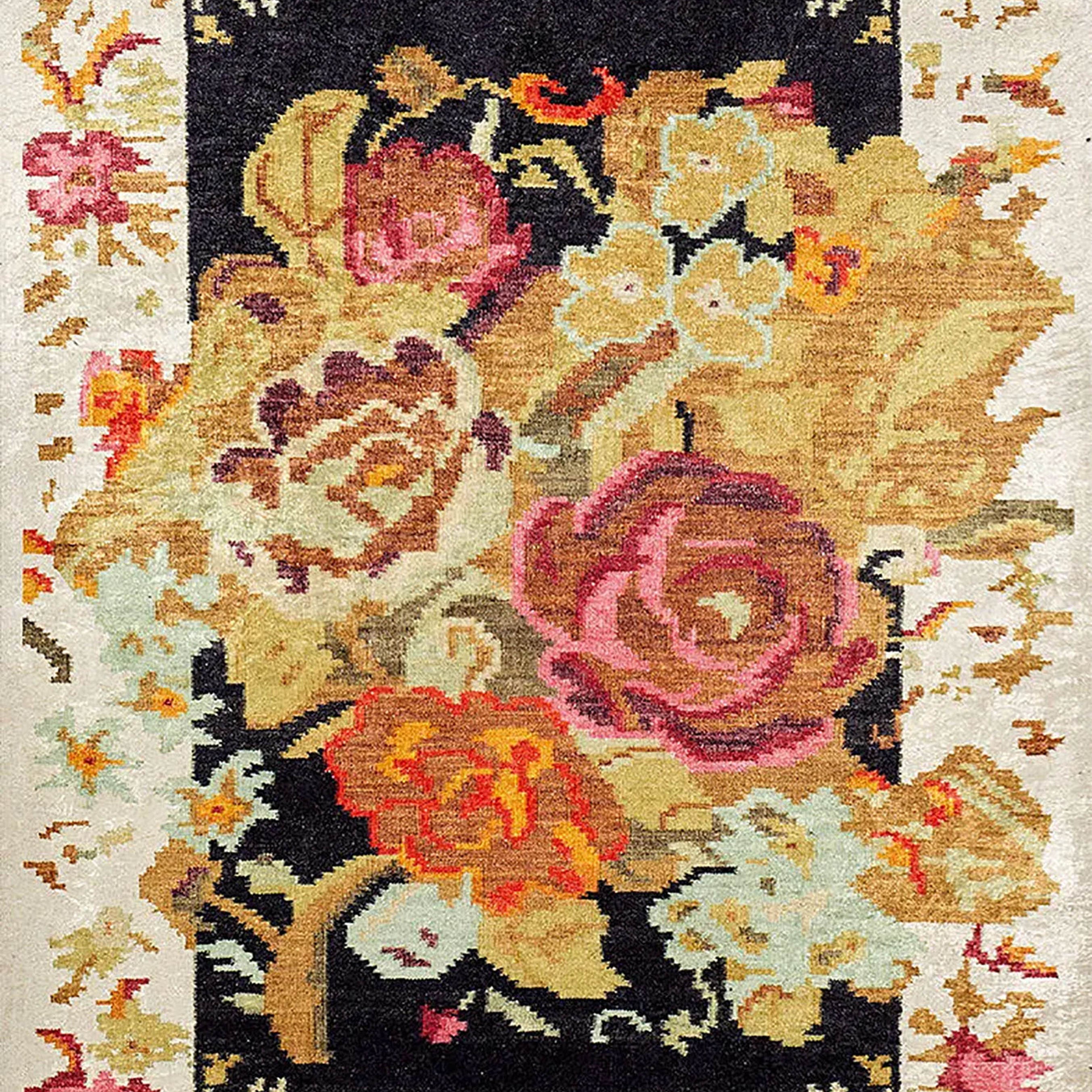 Paloma Turkish Karabagh Floral Decorative Yelllow Rug