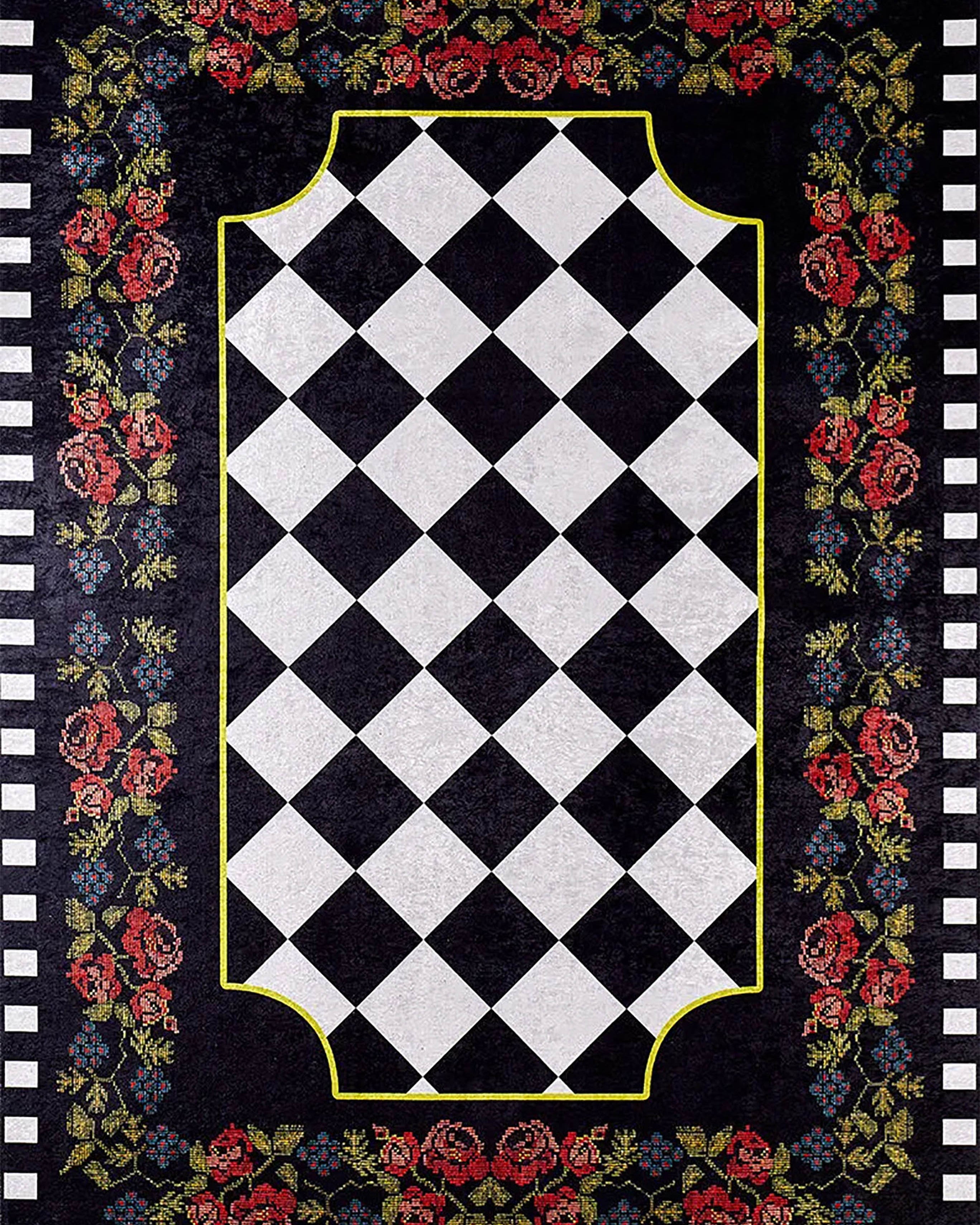 Kairi Turkish Karabagh Decorative Floral Geometric Rug