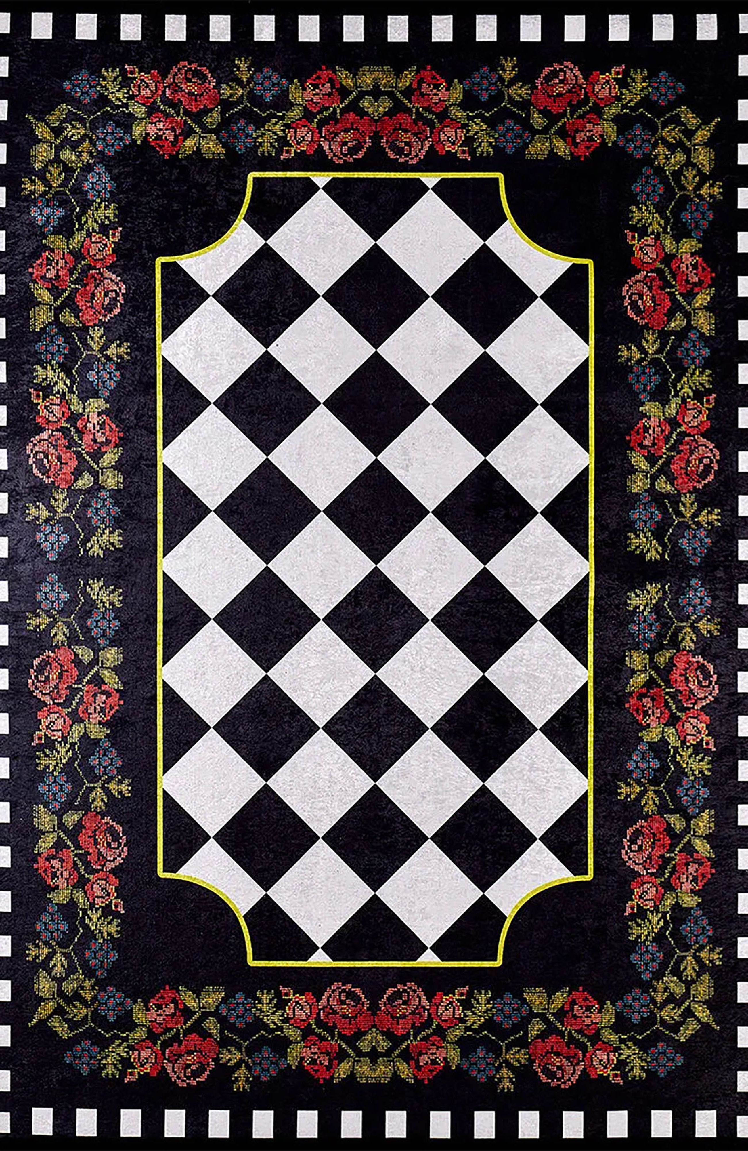 Kairi Turkish Karabagh Decorative Floral Geometric Rug