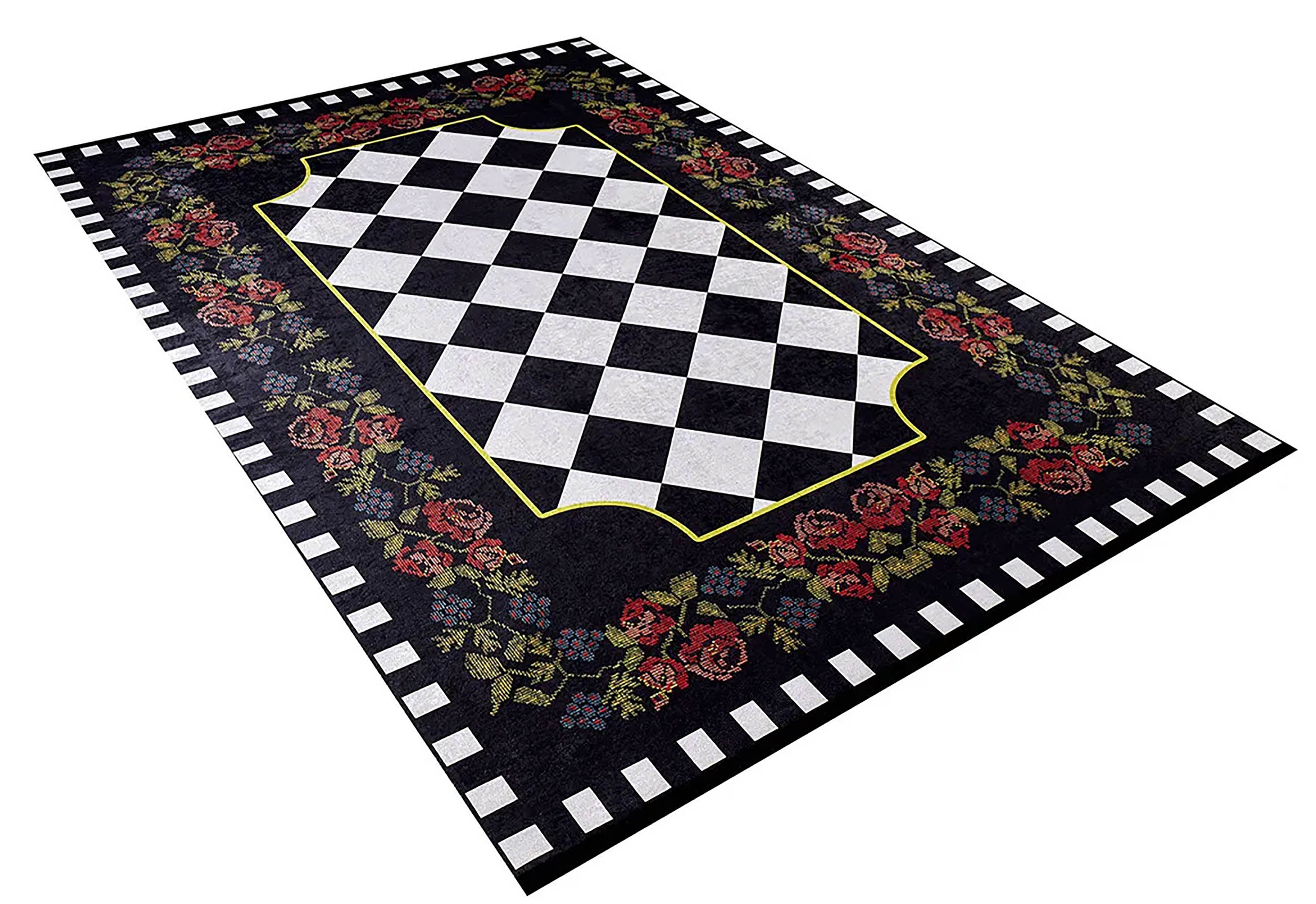 Kairi Turkish Karabagh Decorative Floral Geometric Rug