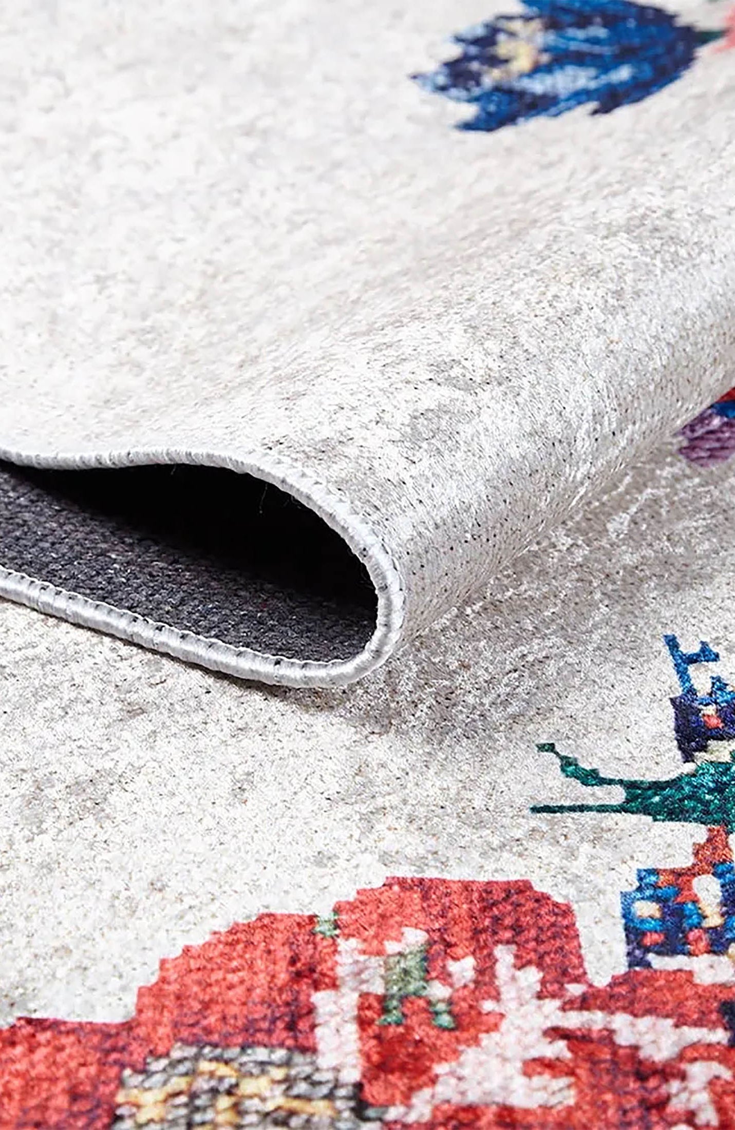 Shay Turkish Karabagh White Decorative Floral Rug