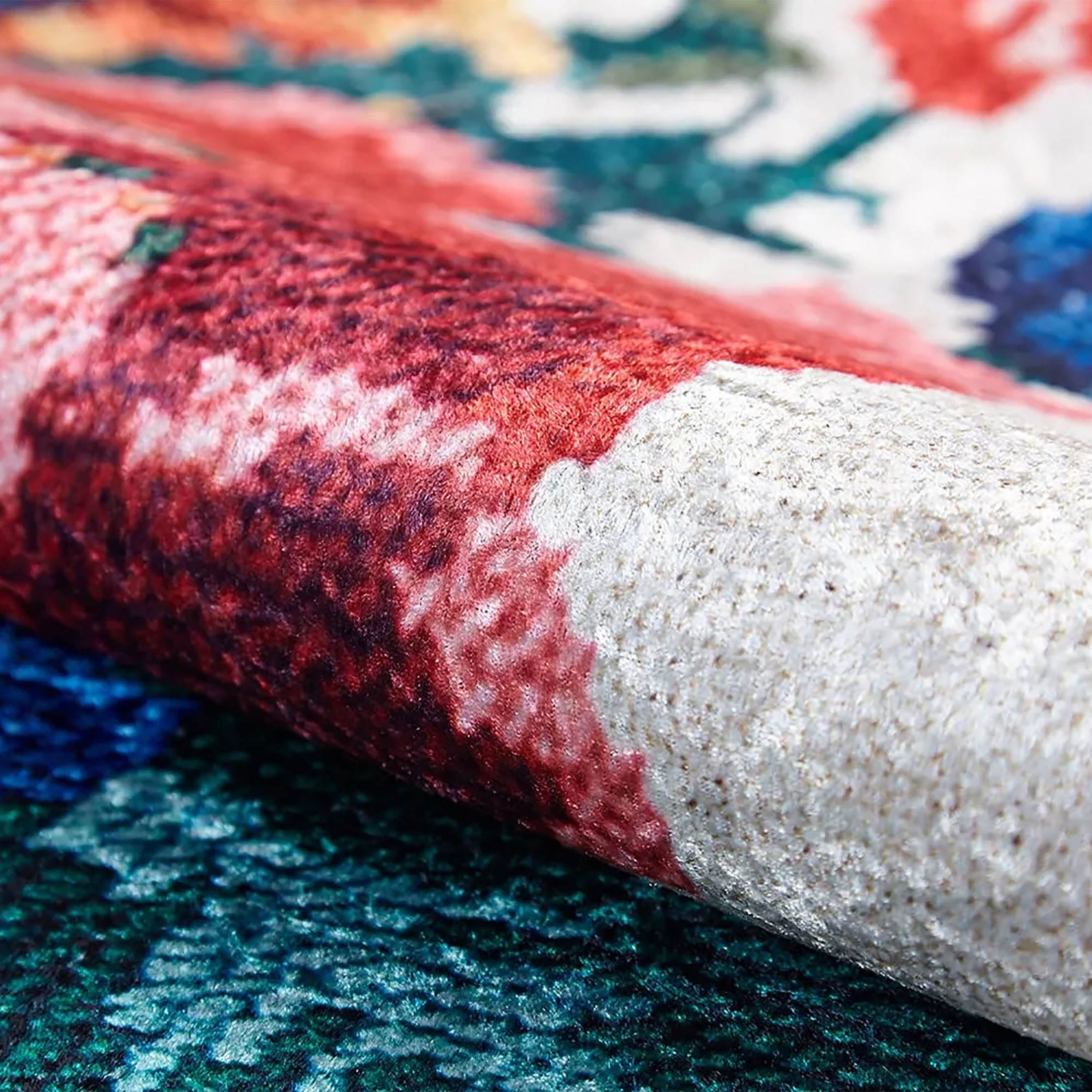 Shay Turkish Karabagh White Decorative Floral Rug