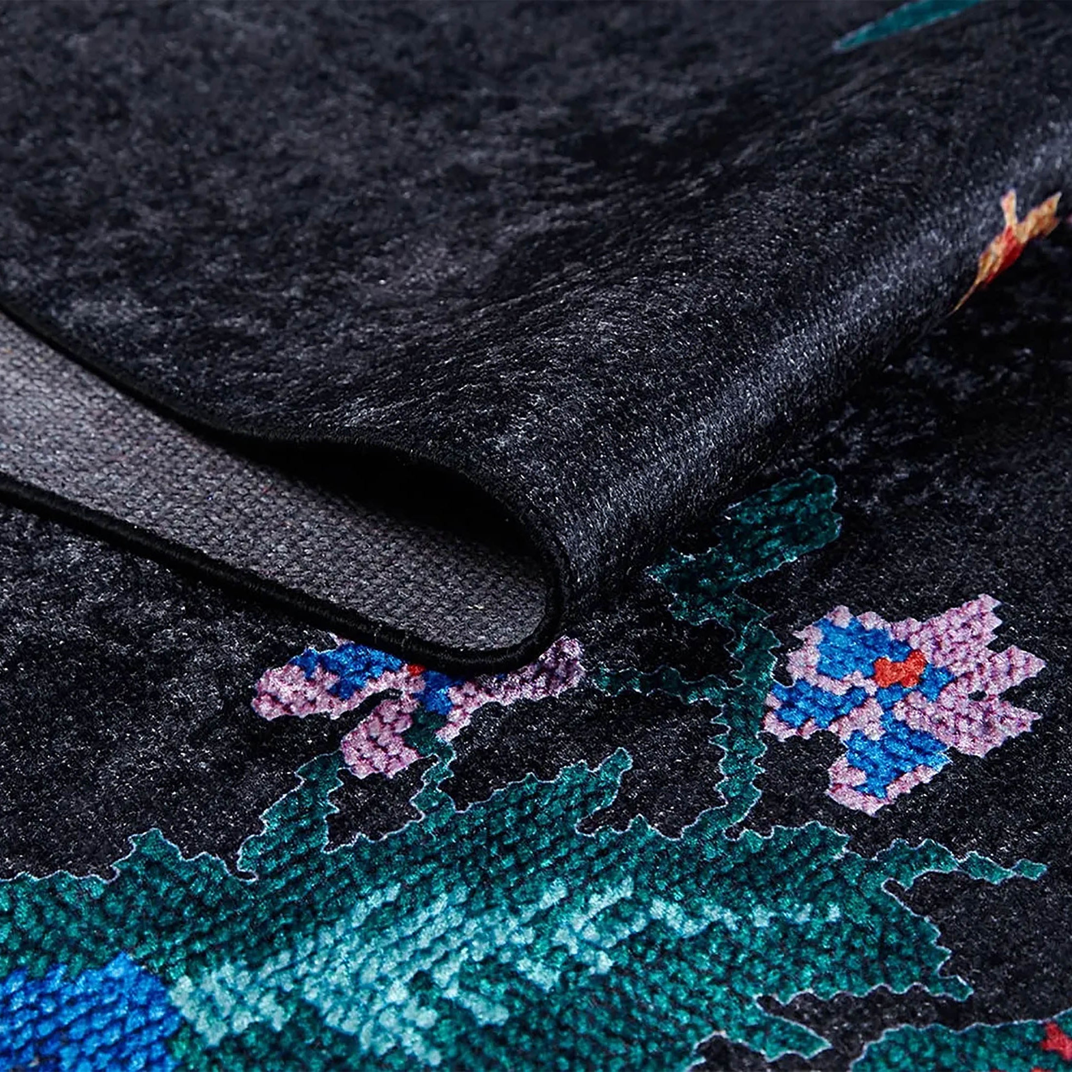 Natasha Turkish Karabagh Rose Black Rug