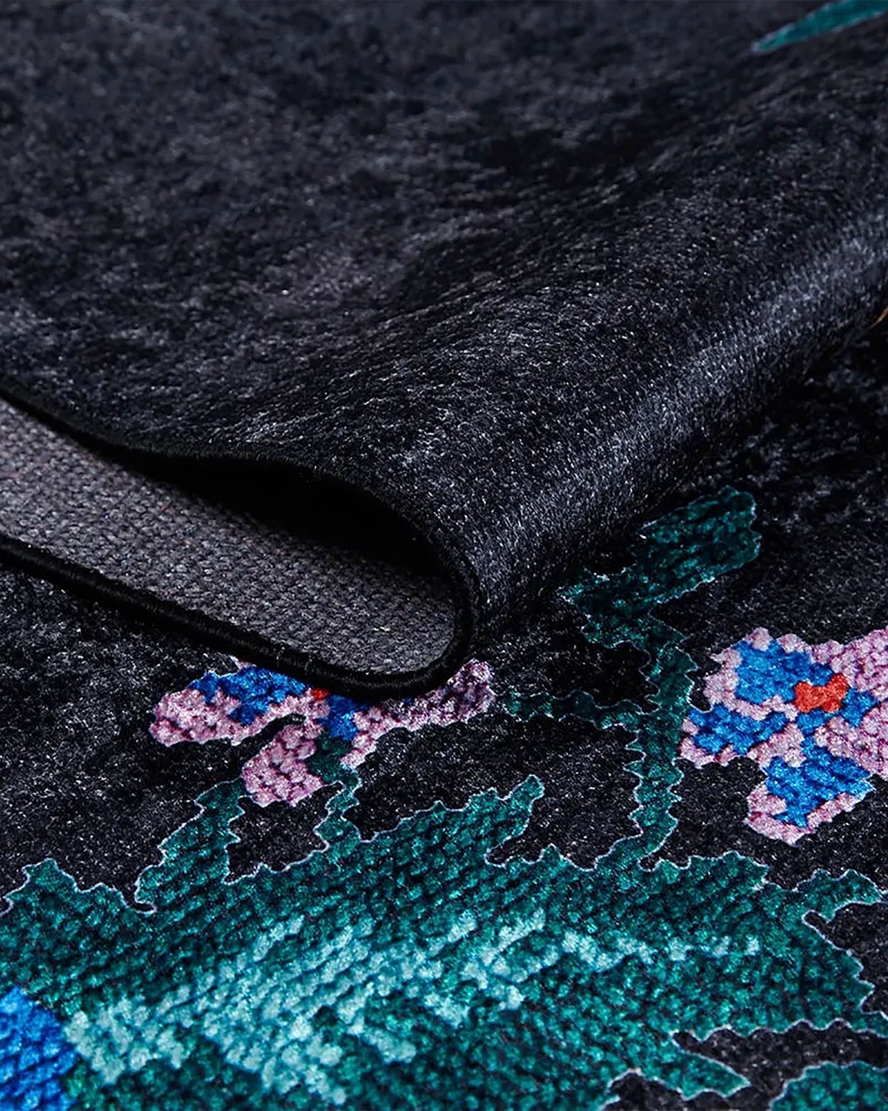 Natasha Turkish Karabagh Rose Black Rug