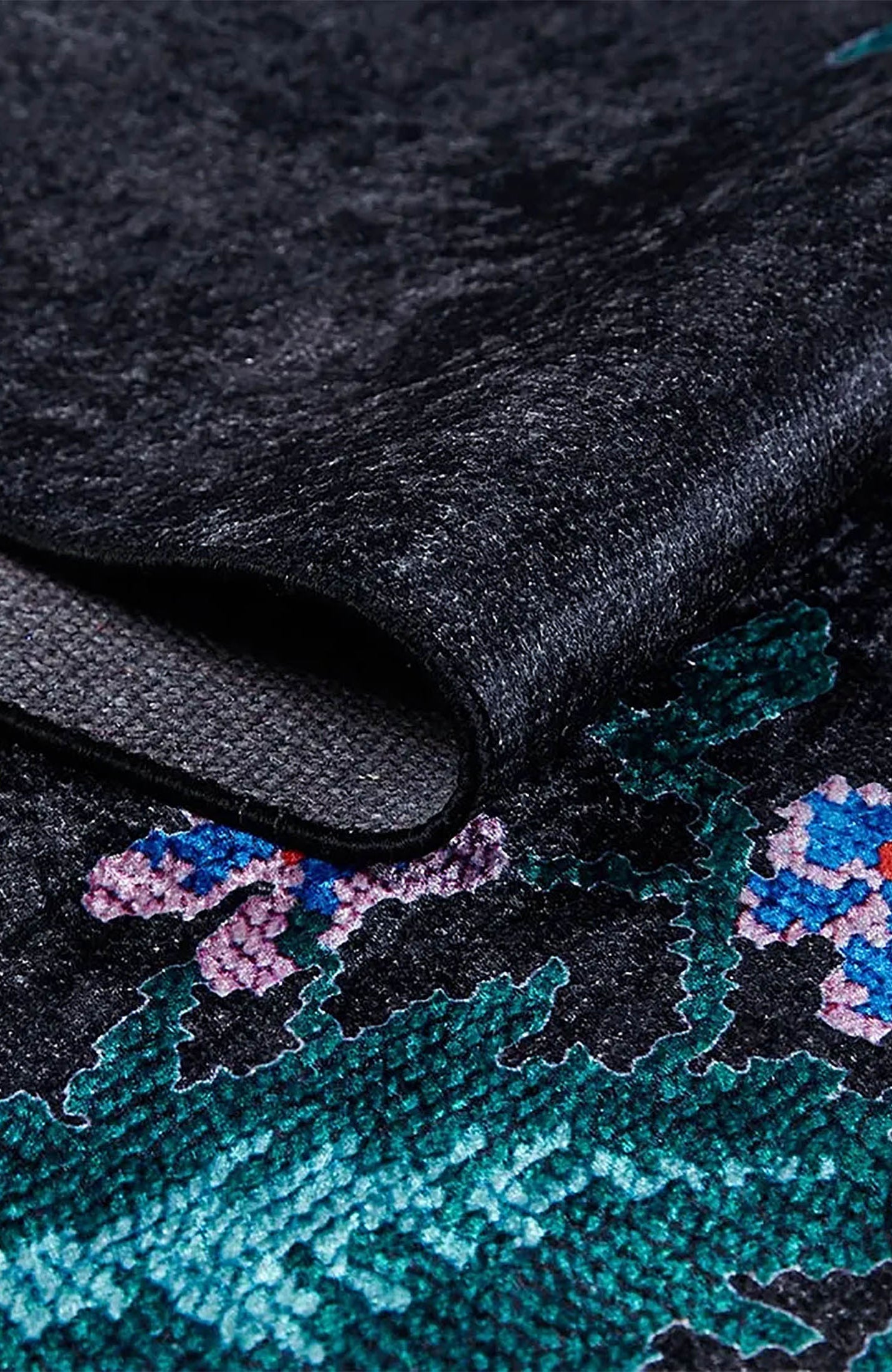 Natasha Turkish Karabagh Rose Black Rug