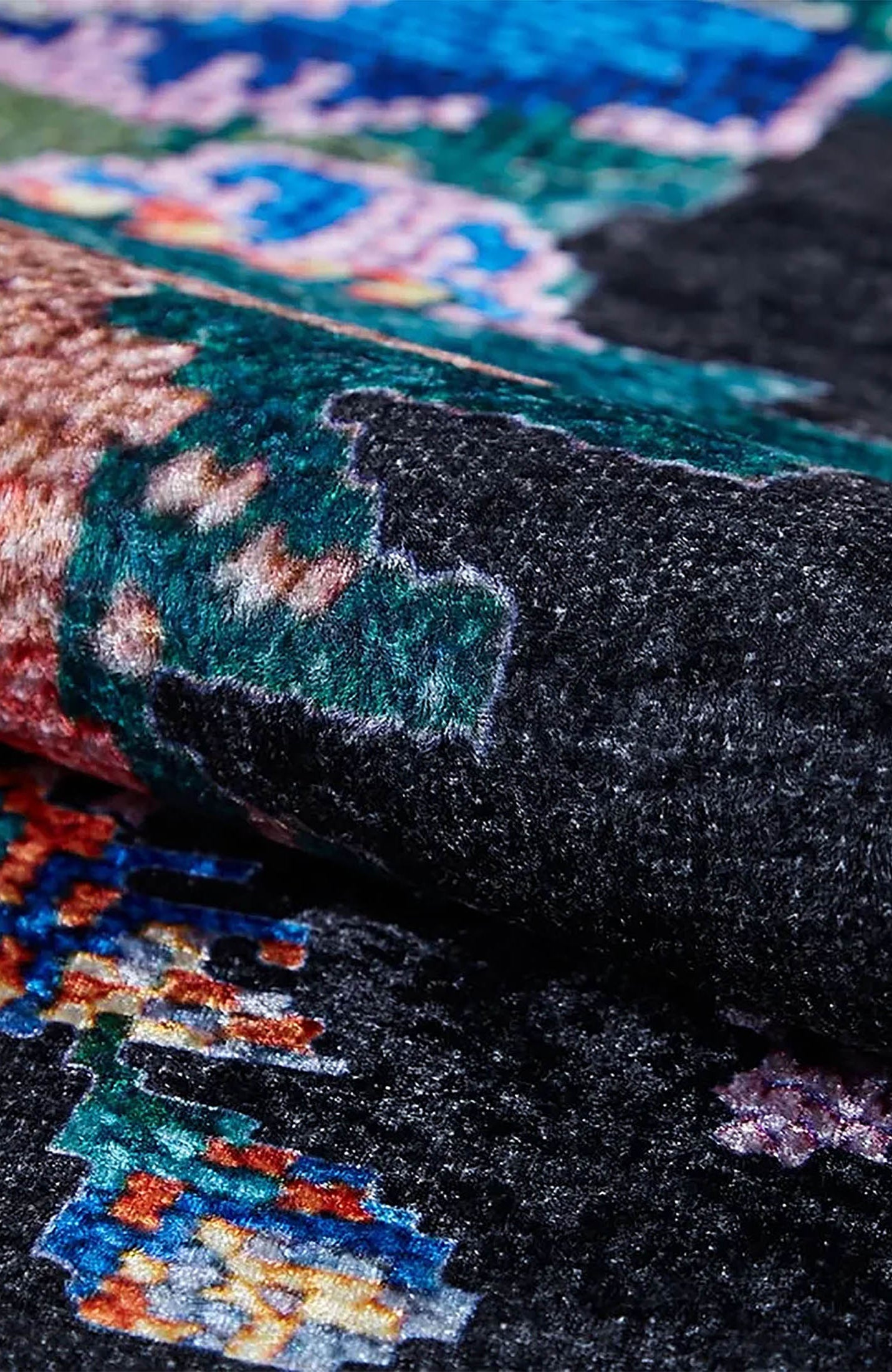 Natasha Turkish Karabagh Rose Black Rug