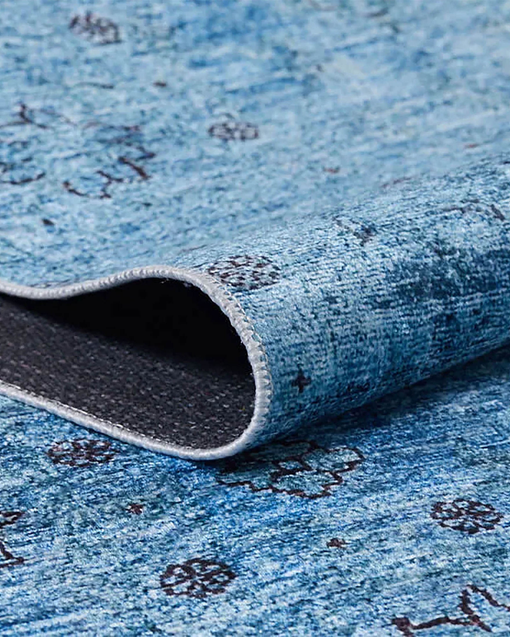 Malayah Turkish Light Blue Oushak Floral Area Rug