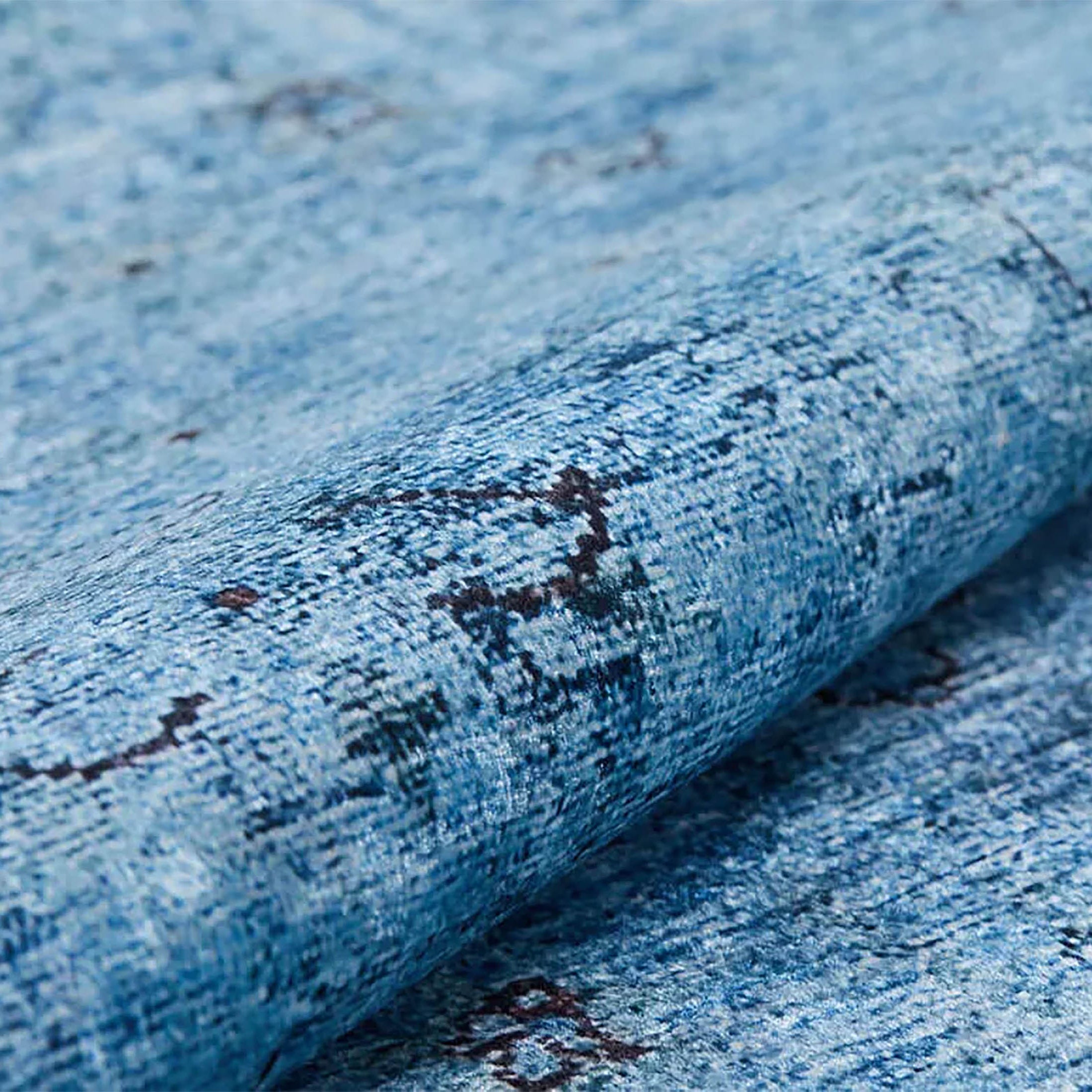 Malayah Turkish Light Blue Oushak Floral Area Rug