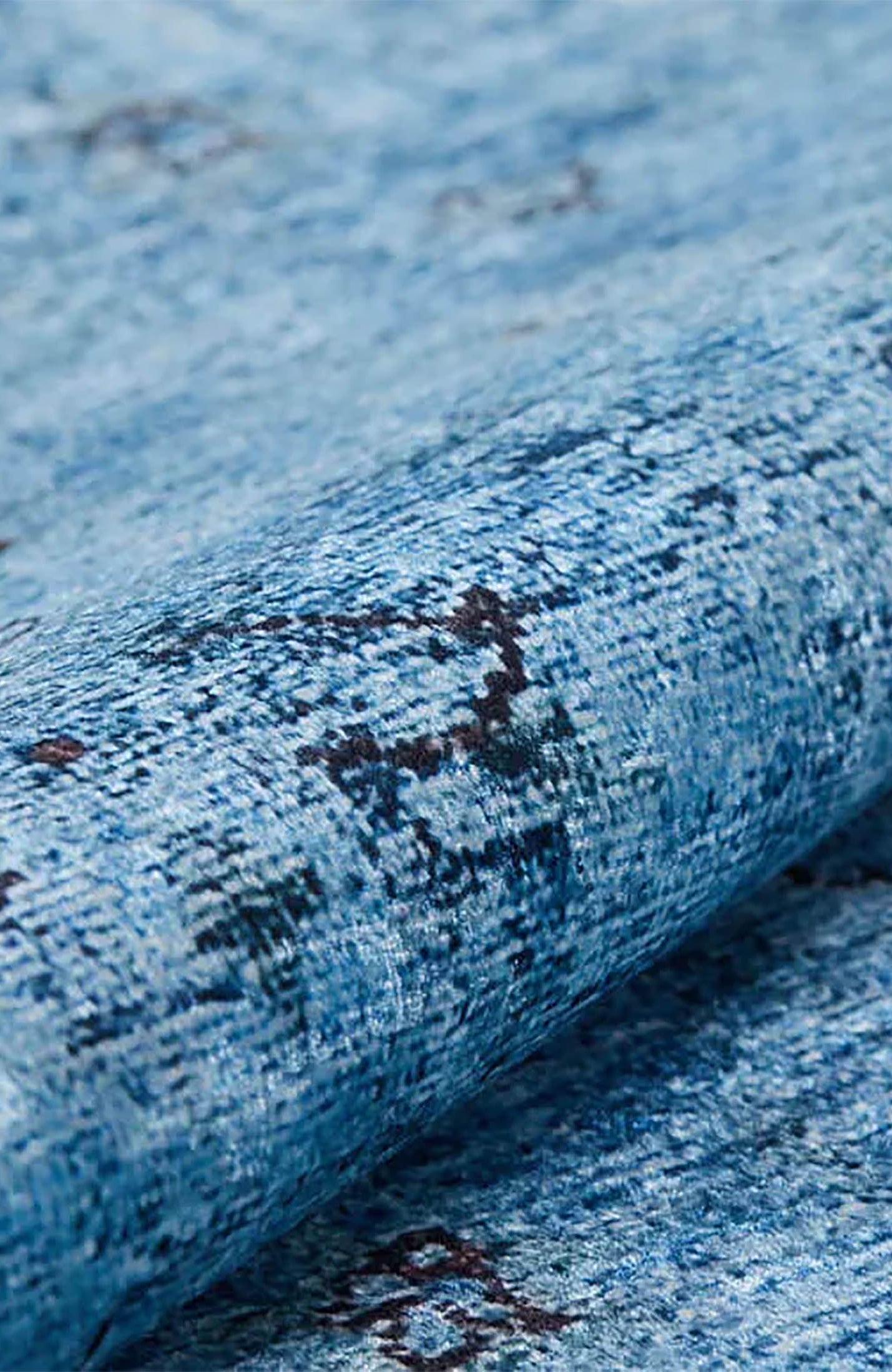 Malayah Turkish Light Blue Oushak Floral Area Rug