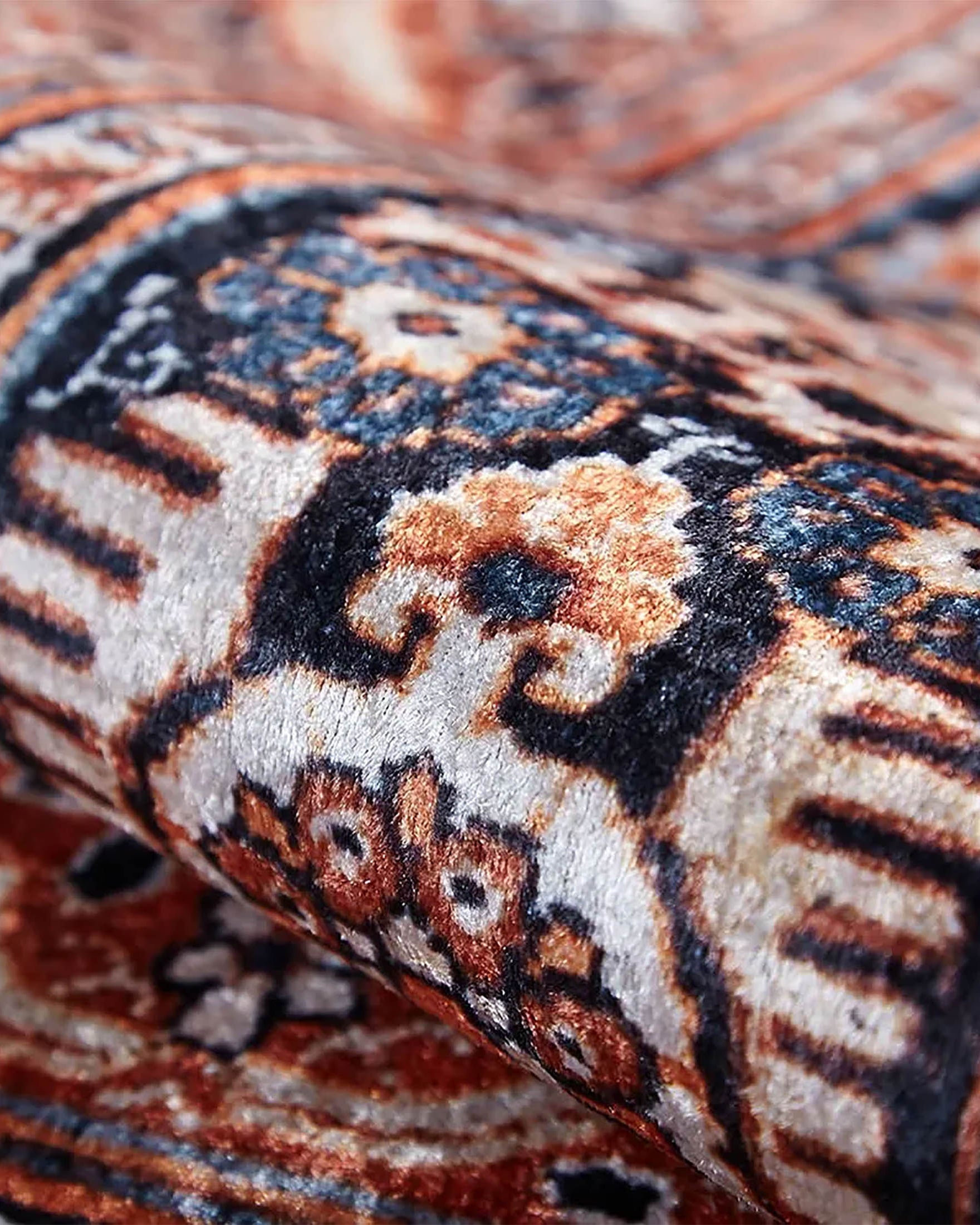 Gaye Turkish Orange Medallion Geometric Rug