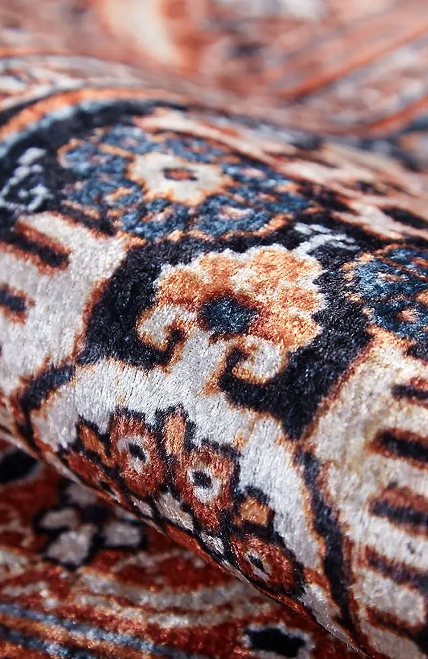 Gaye Turkish Orange Medallion Geometric Rug