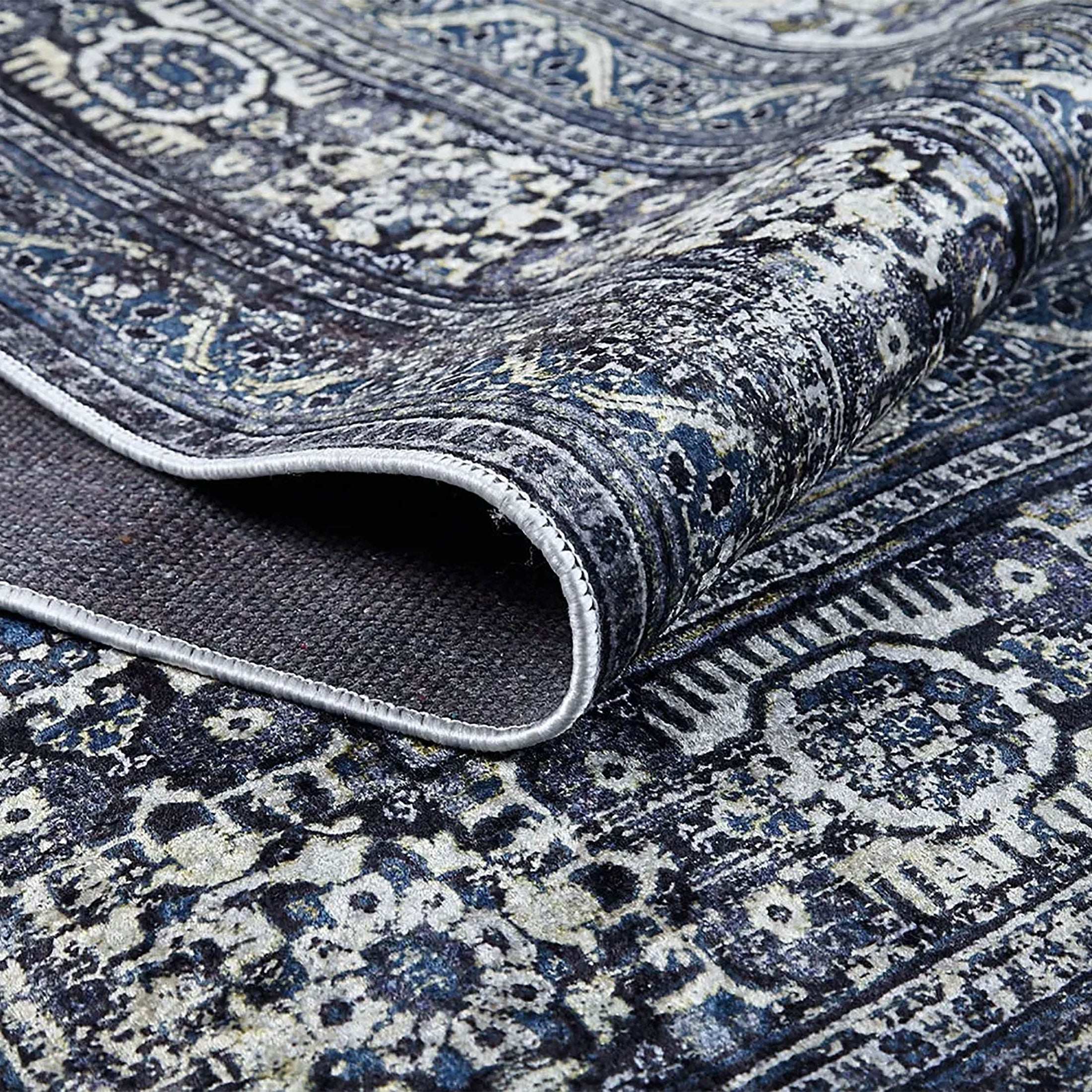 Gazale Turkish Blue Medallion Geometric Rug