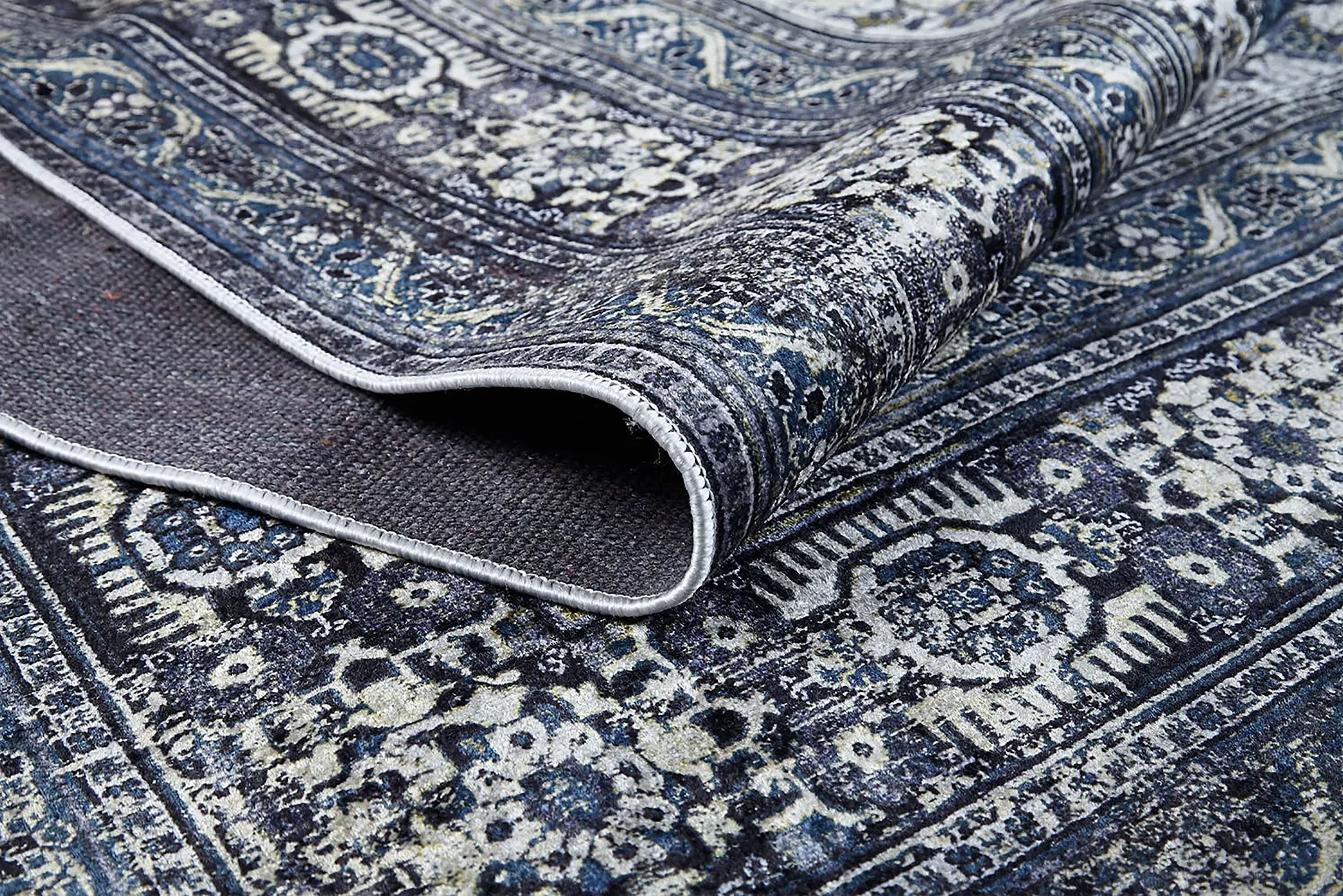 Gazale Turkish Blue Medallion Geometric Rug