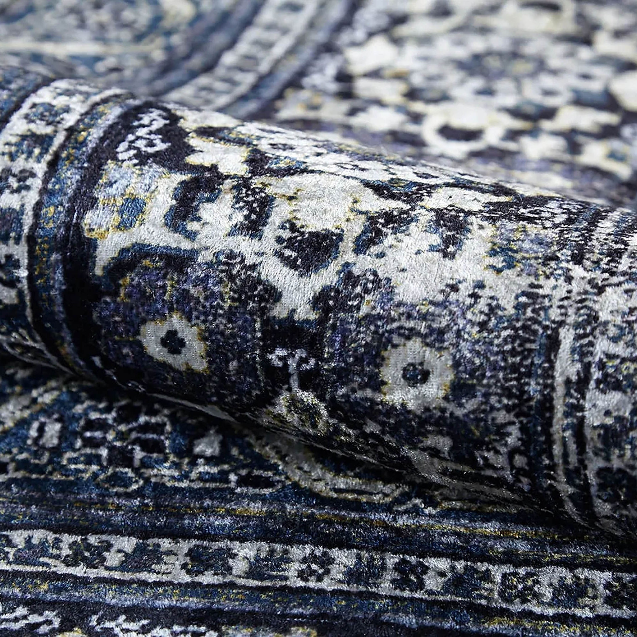 Gazale Turkish Blue Medallion Geometric Rug