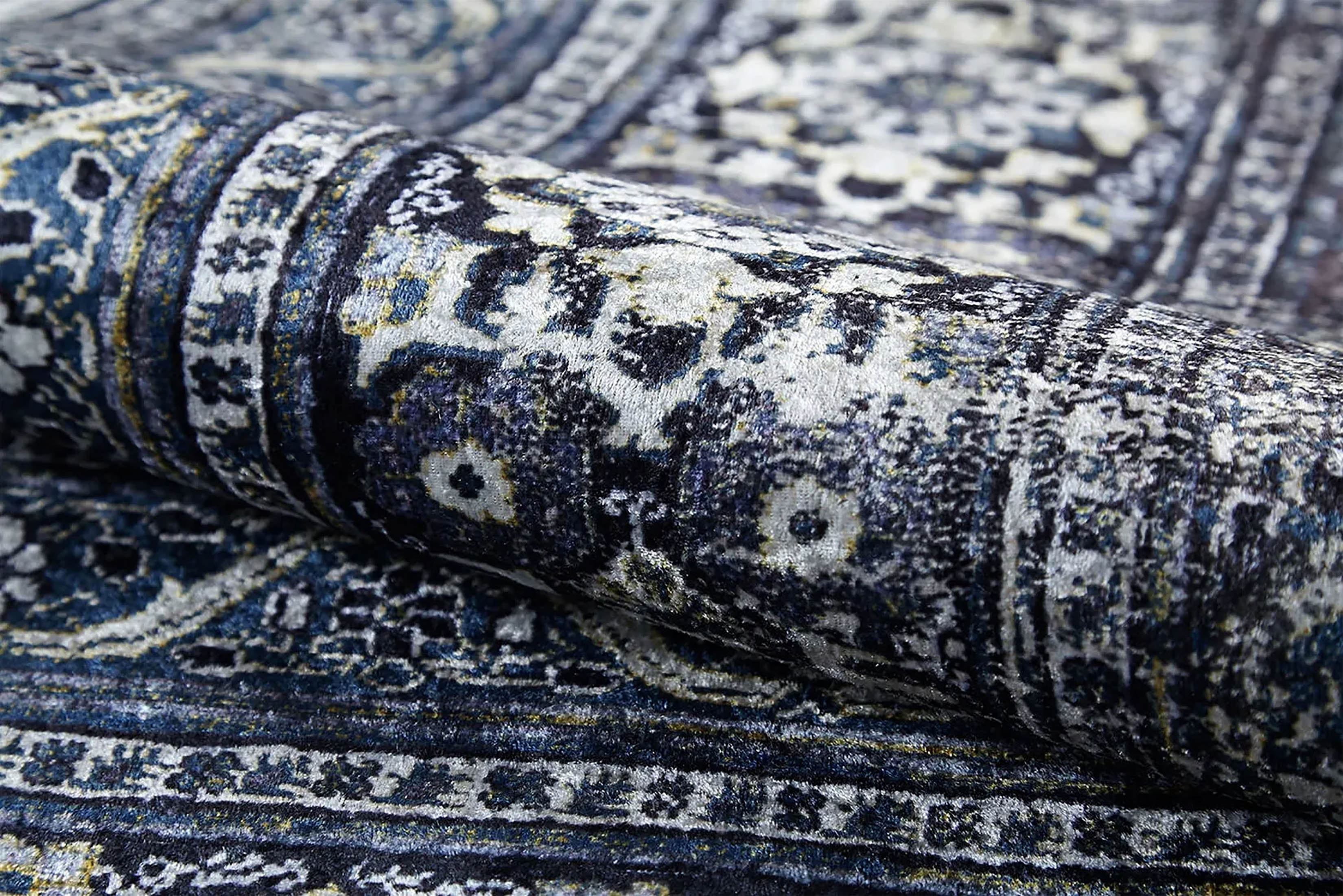 Gazale Turkish Blue Medallion Geometric Rug