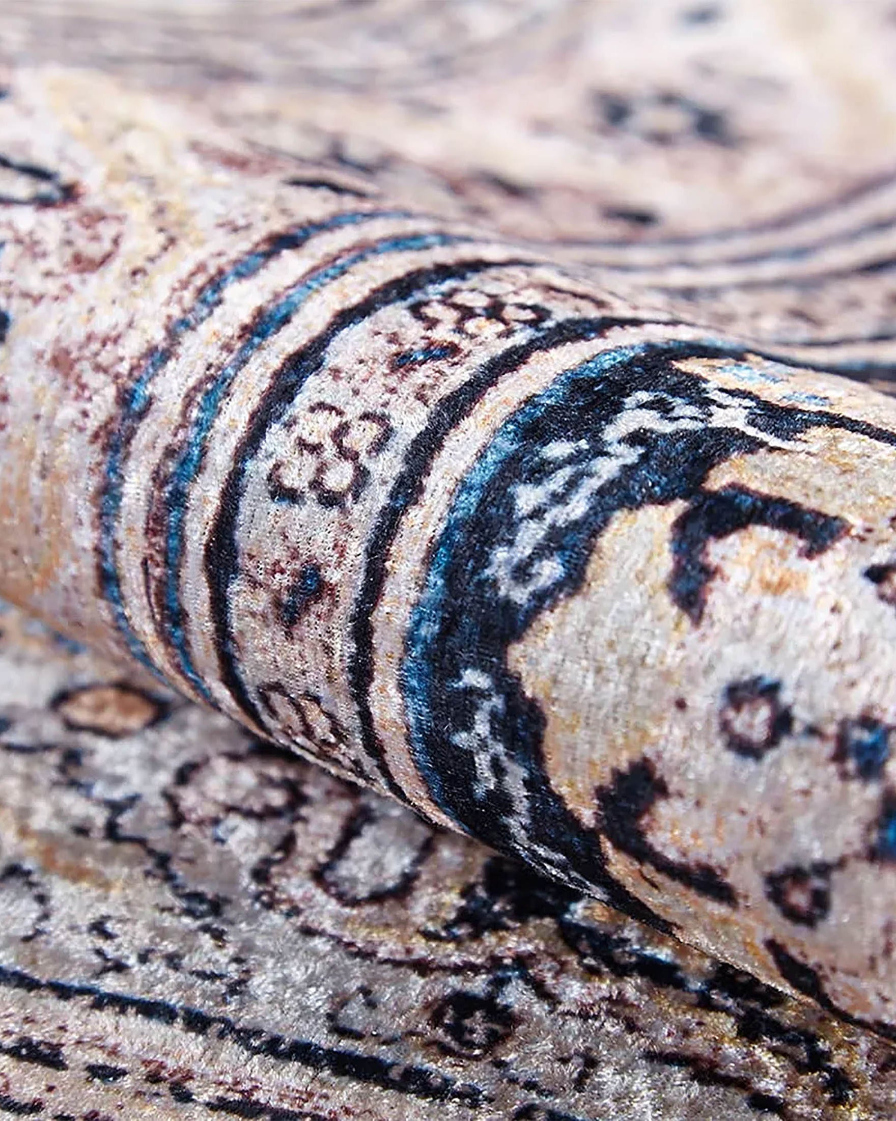 Gevher Turkish Beige Medallion Geometric Rug