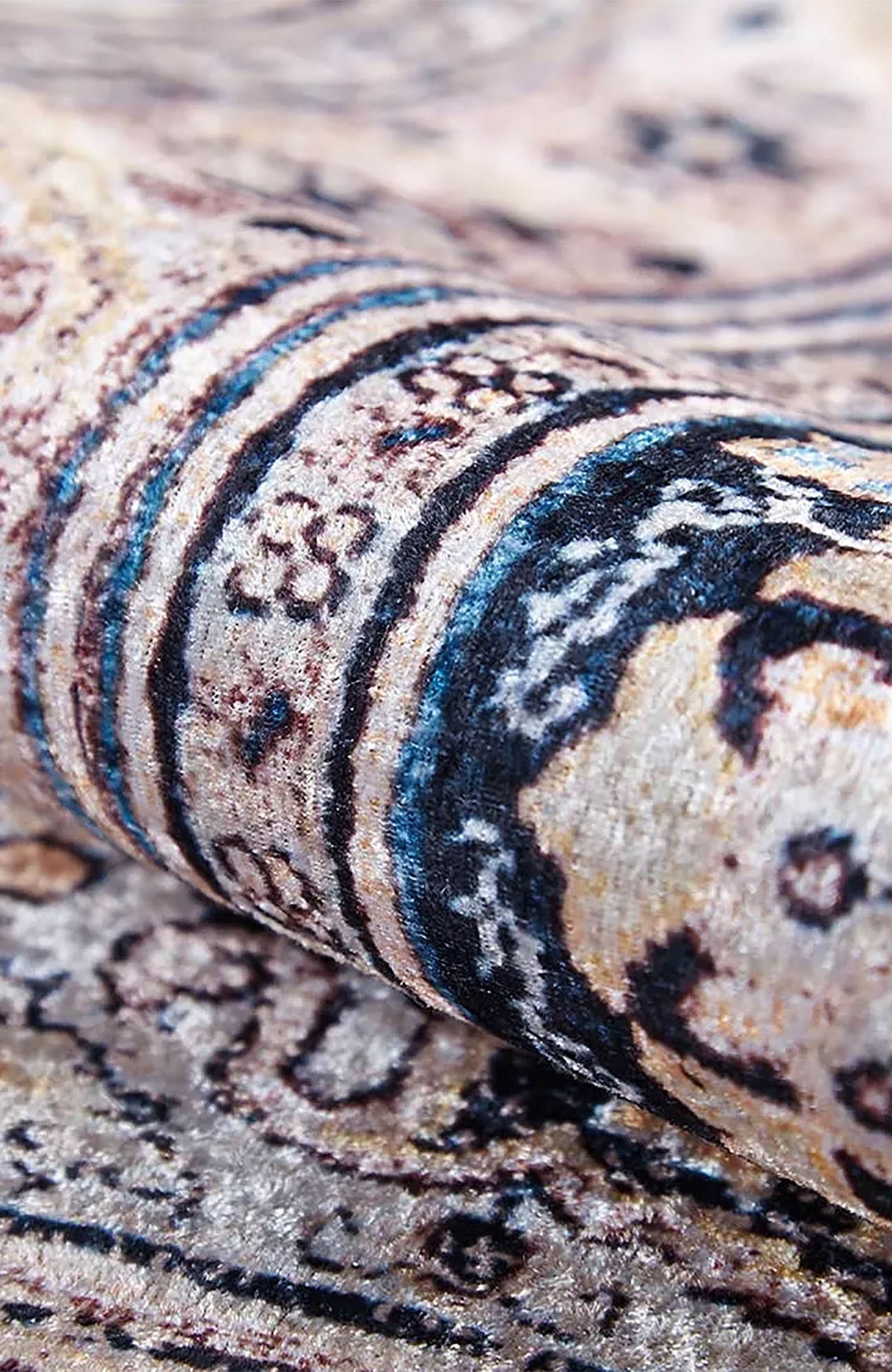 Gevher Turkish Beige Medallion Geometric Rug