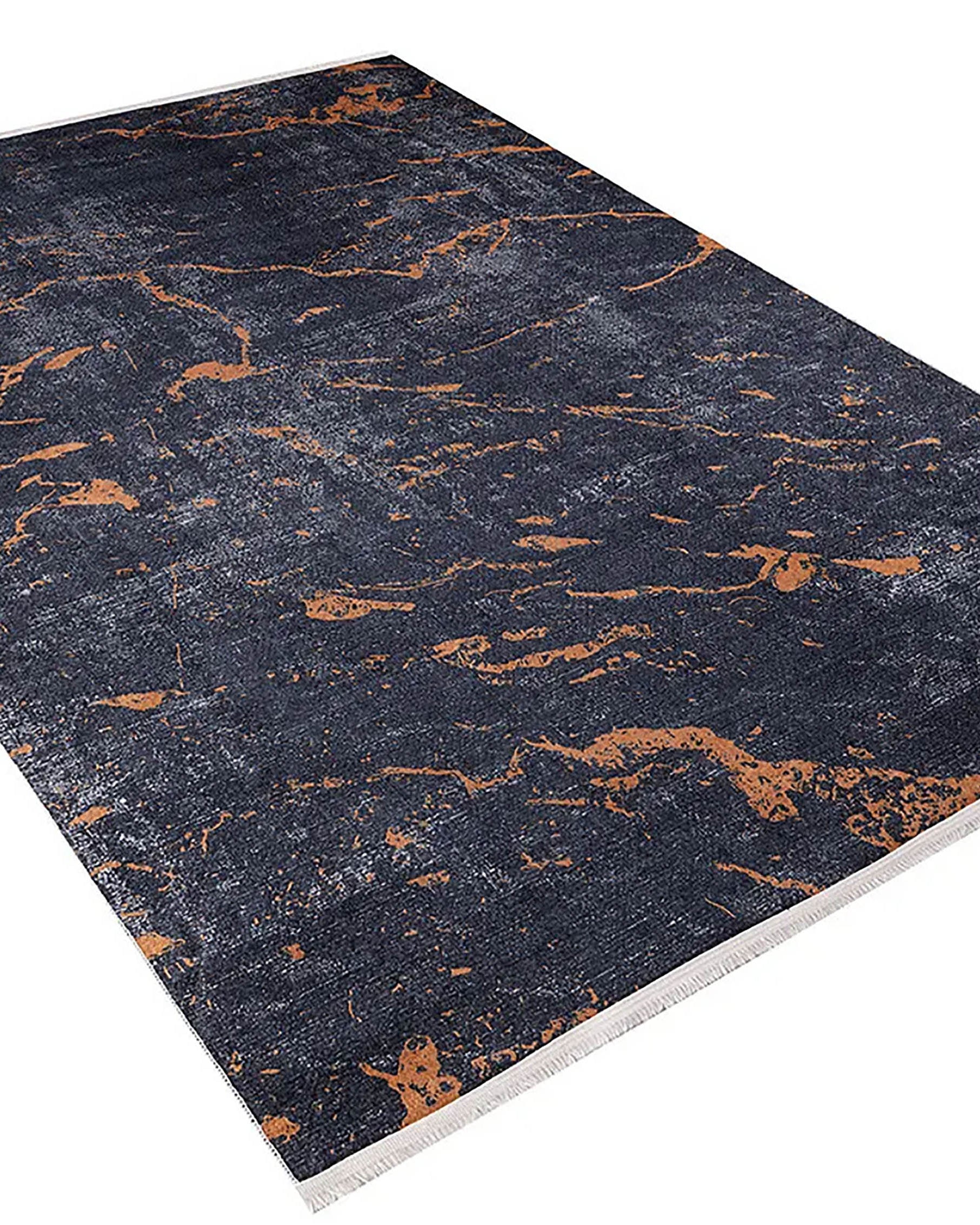 Khalani Marble Style Black Brown Luxury Home Modern Art Rug
