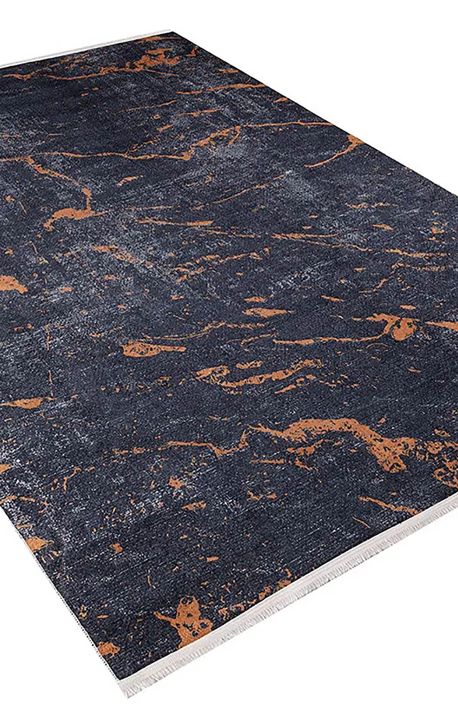 Khalani Marble Style Black Brown Luxury Home Modern Art Rug