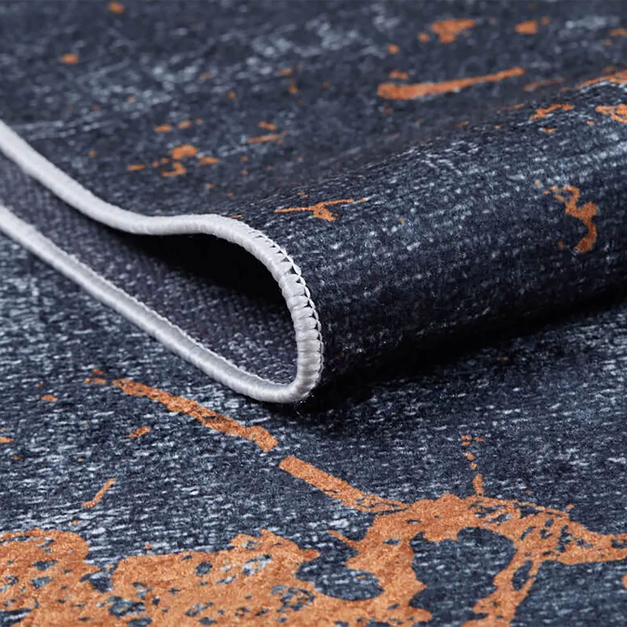 Khalani Marble Style Black Brown Luxury Home Modern Art Rug