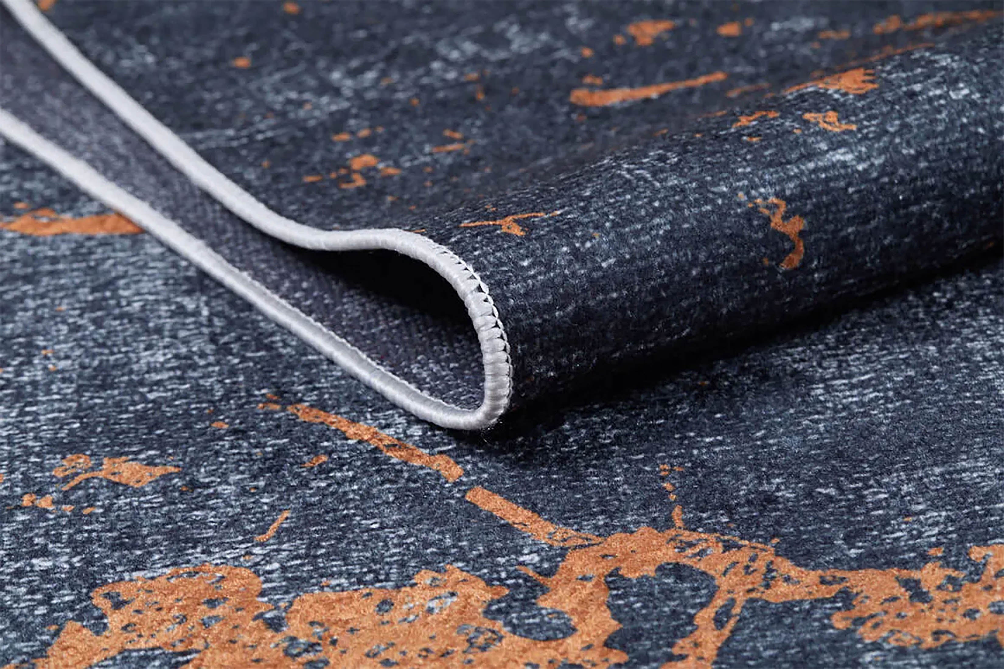 Khalani Marble Style Black Brown Luxury Home Modern Art Rug