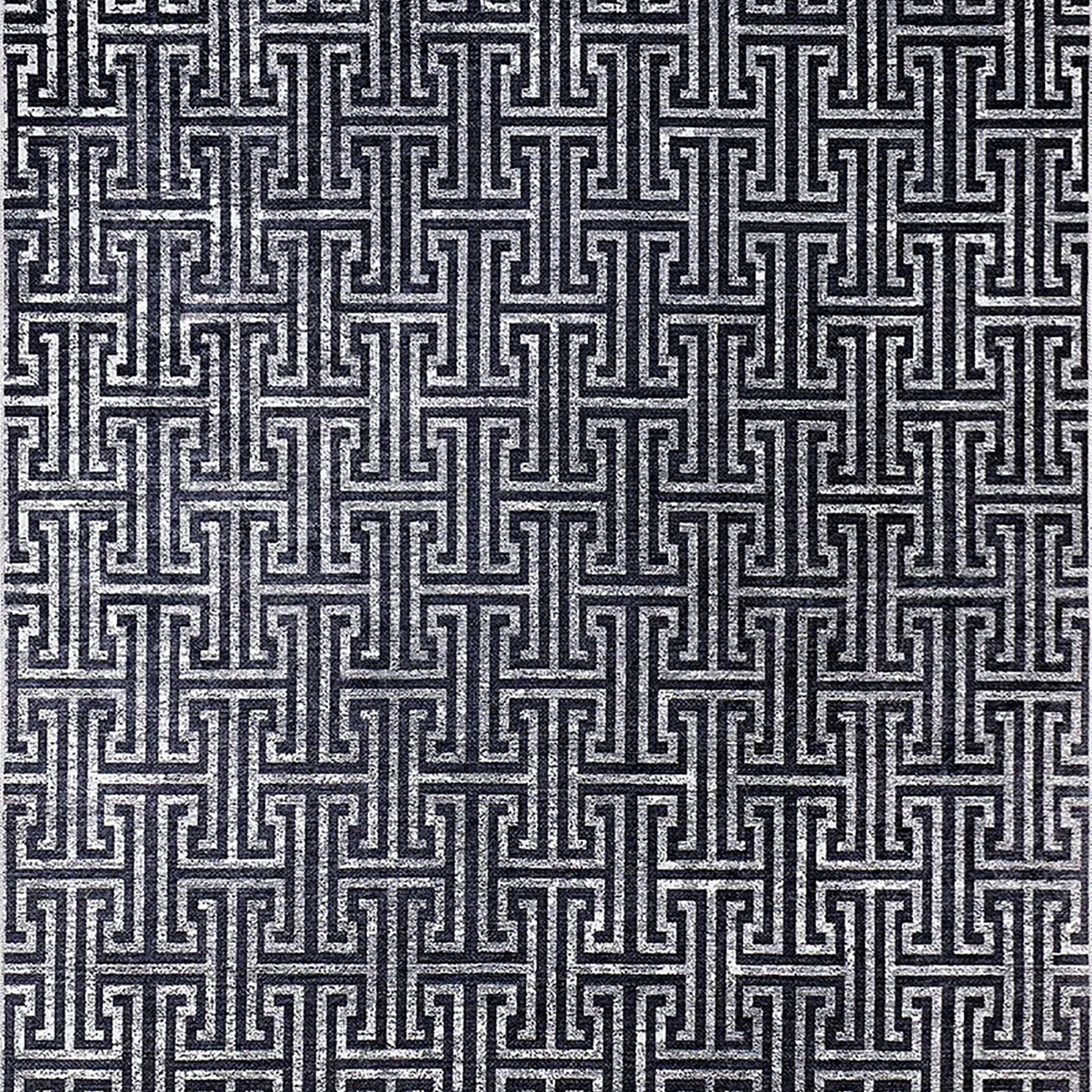 Hale Turkish Black Gray Geometric Modern Rug