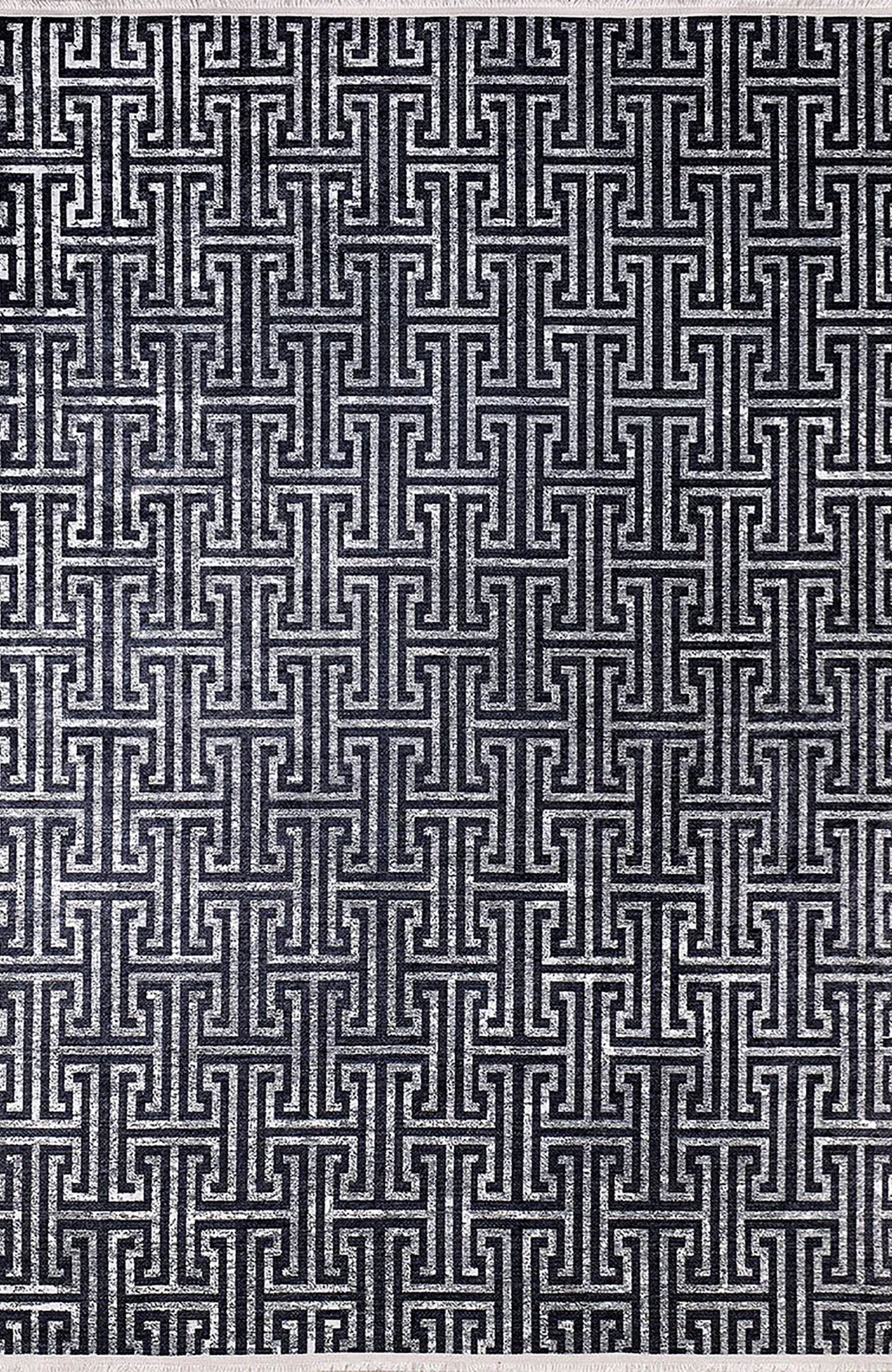 Hale Turkish Black Gray Geometric Modern Rug