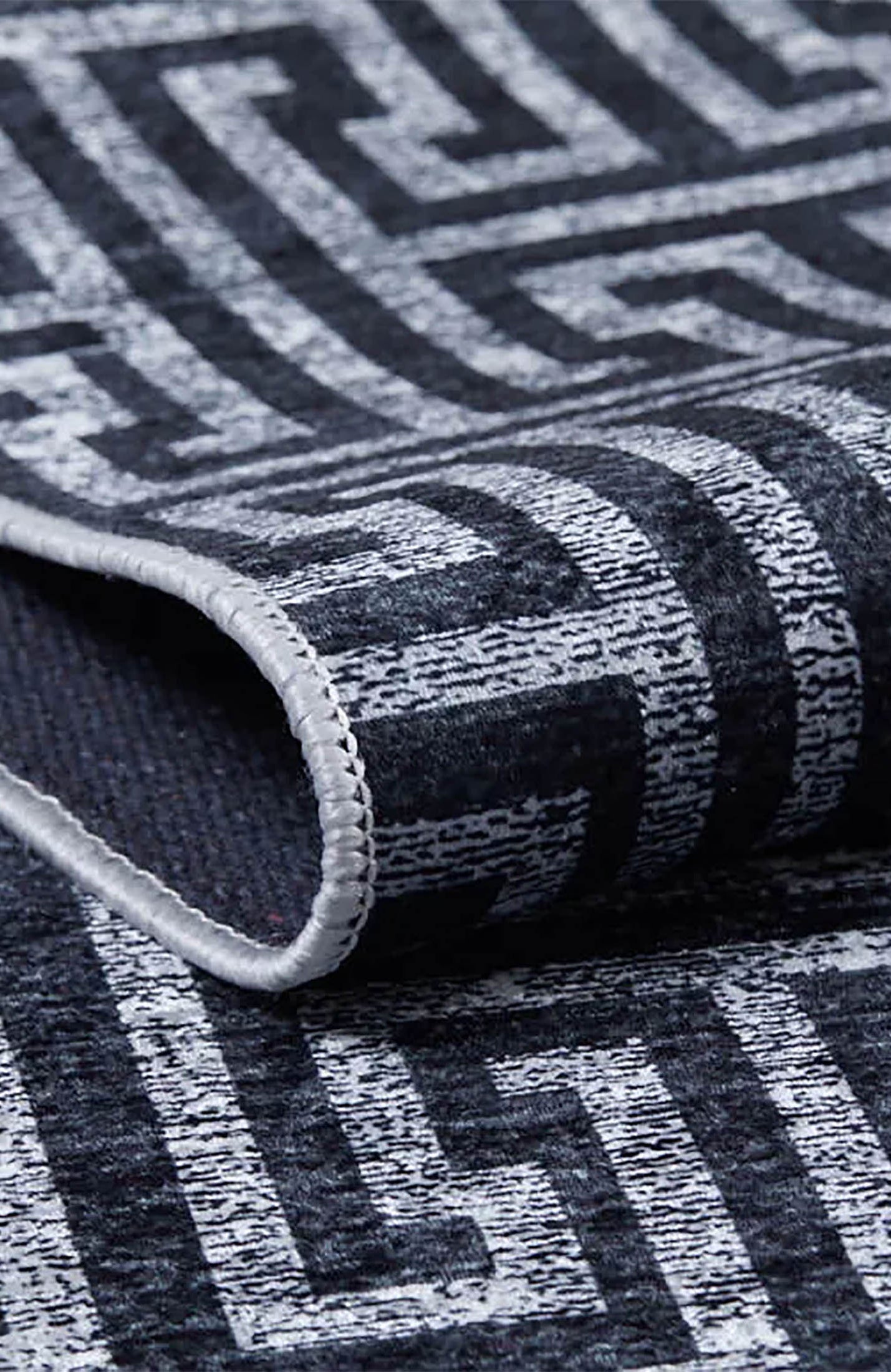 Hale Turkish Black Gray Geometric Modern Rug