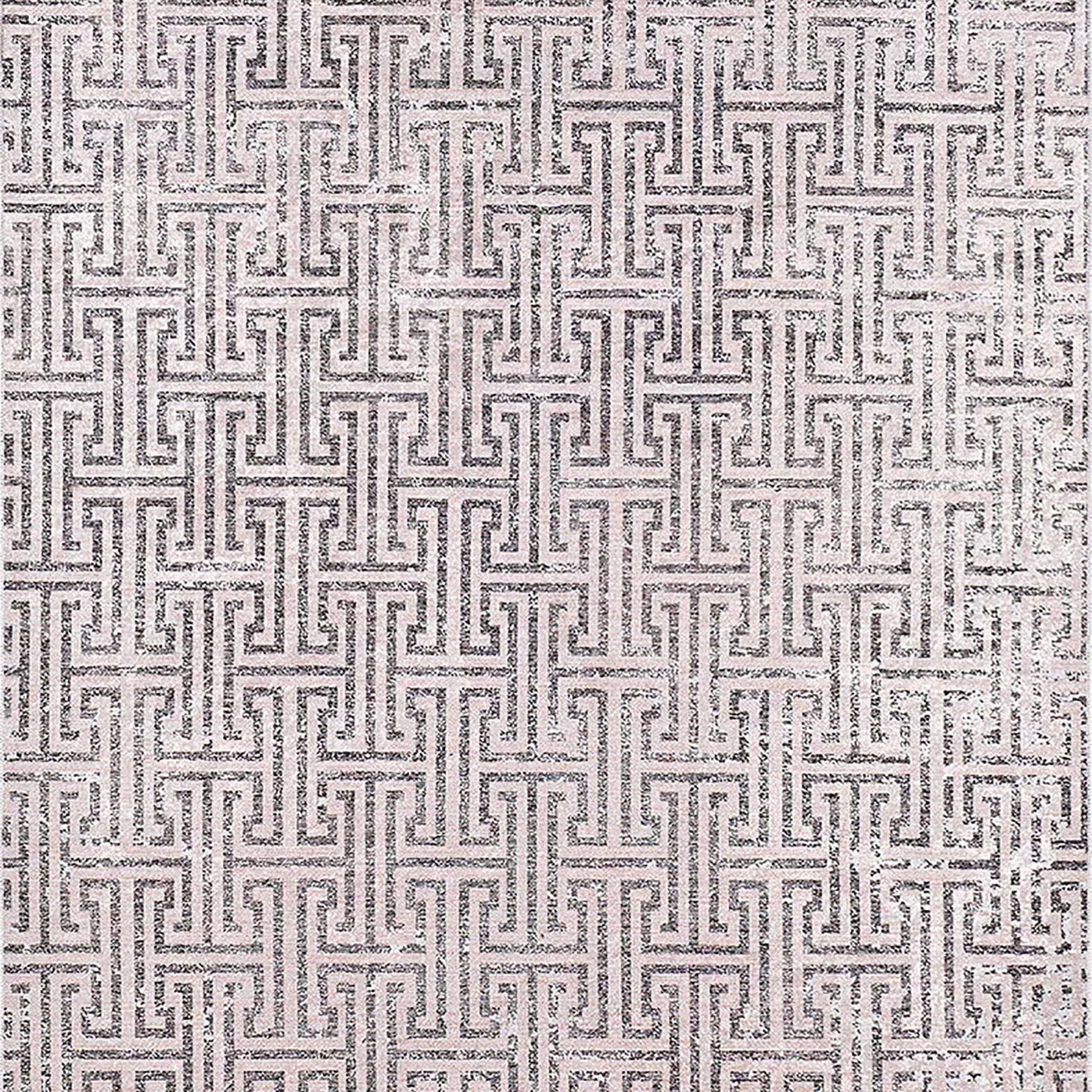 Handan Turkish Beige Black Geometric Modern Rug