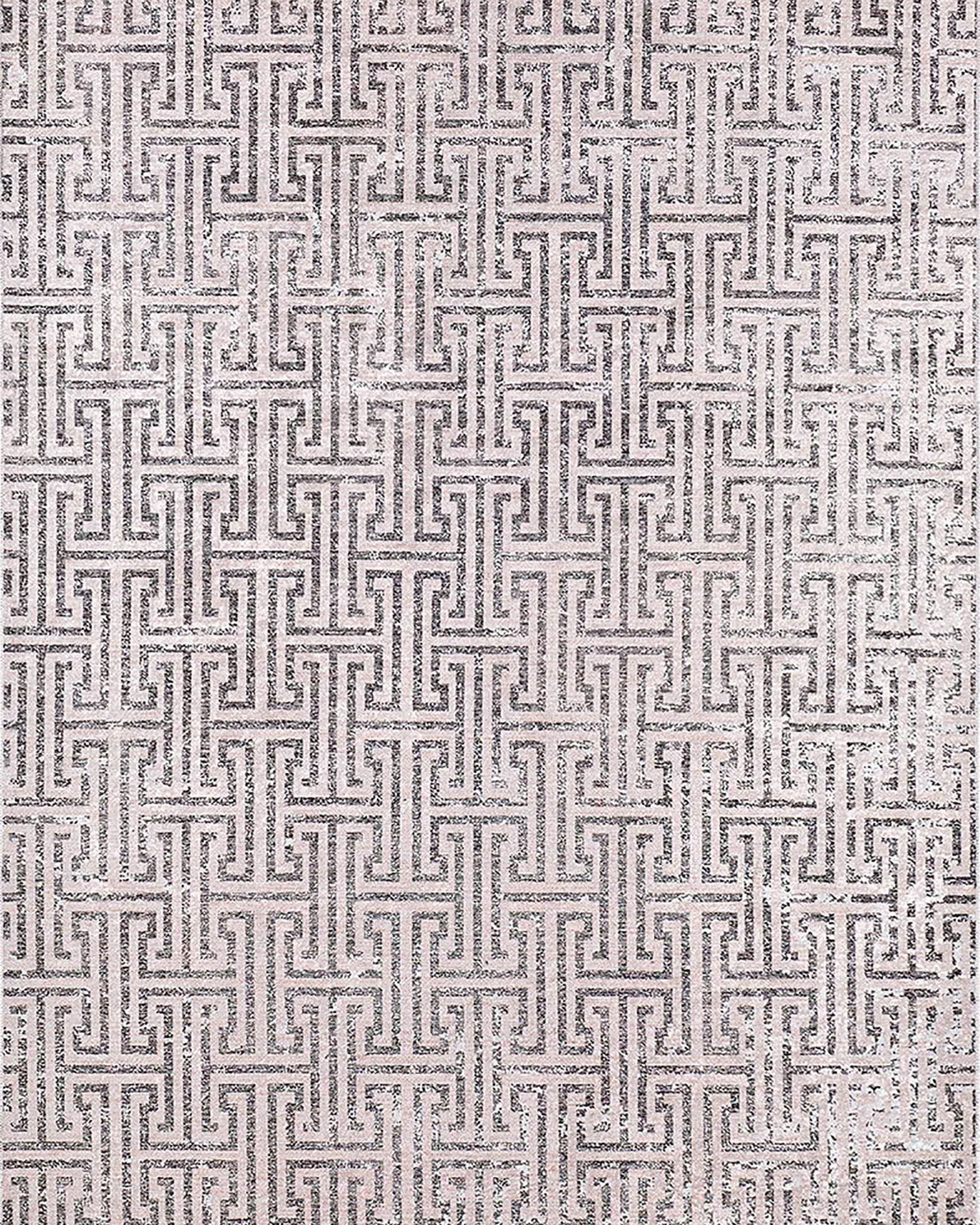 Handan Turkish Beige Black Geometric Modern Rug