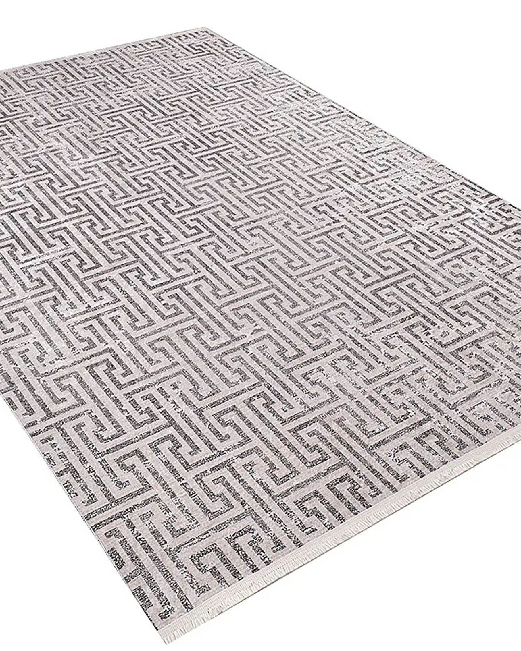 Handan Turkish Beige Black Geometric Modern Rug