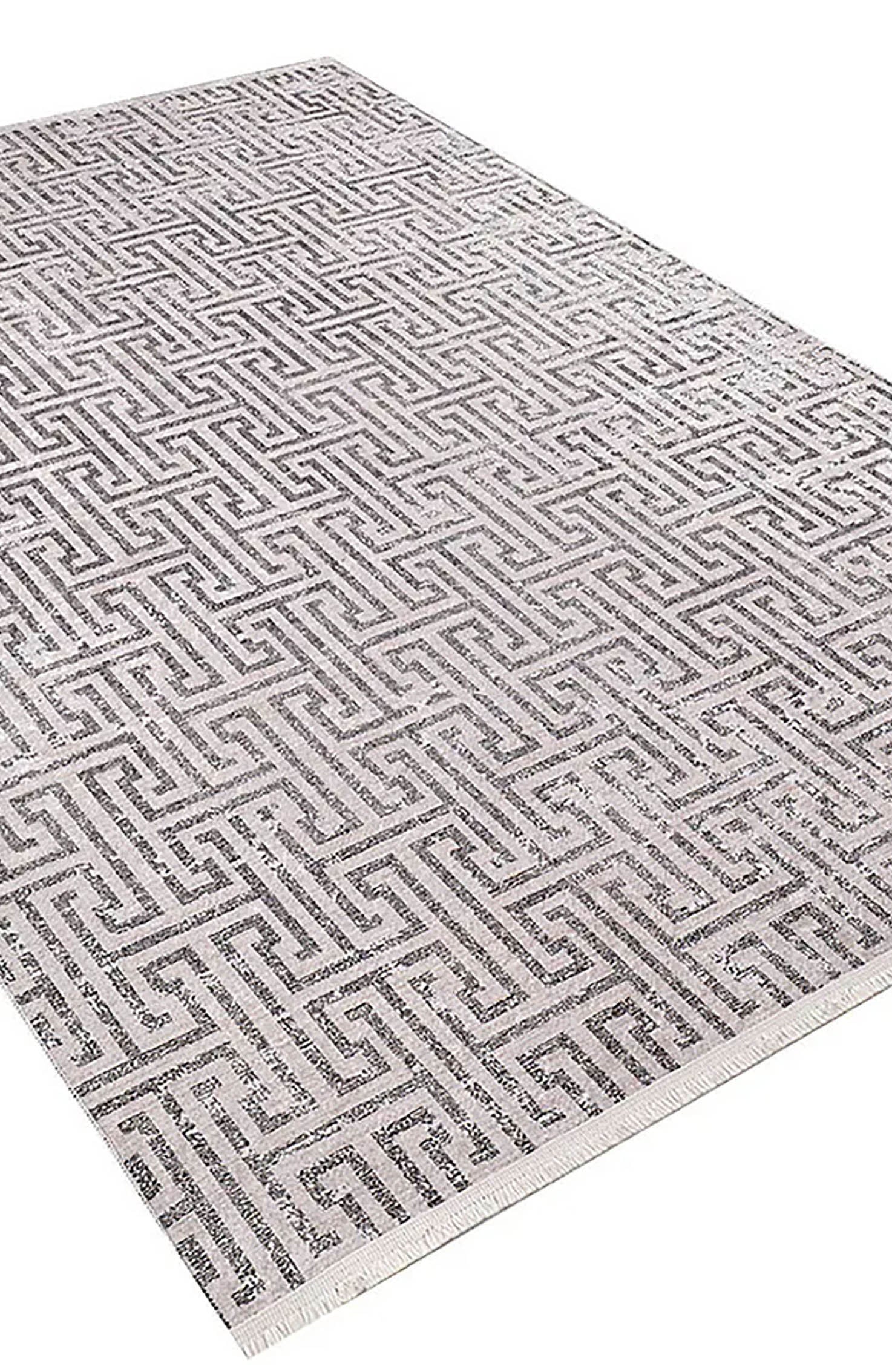 Handan Turkish Beige Black Geometric Modern Rug