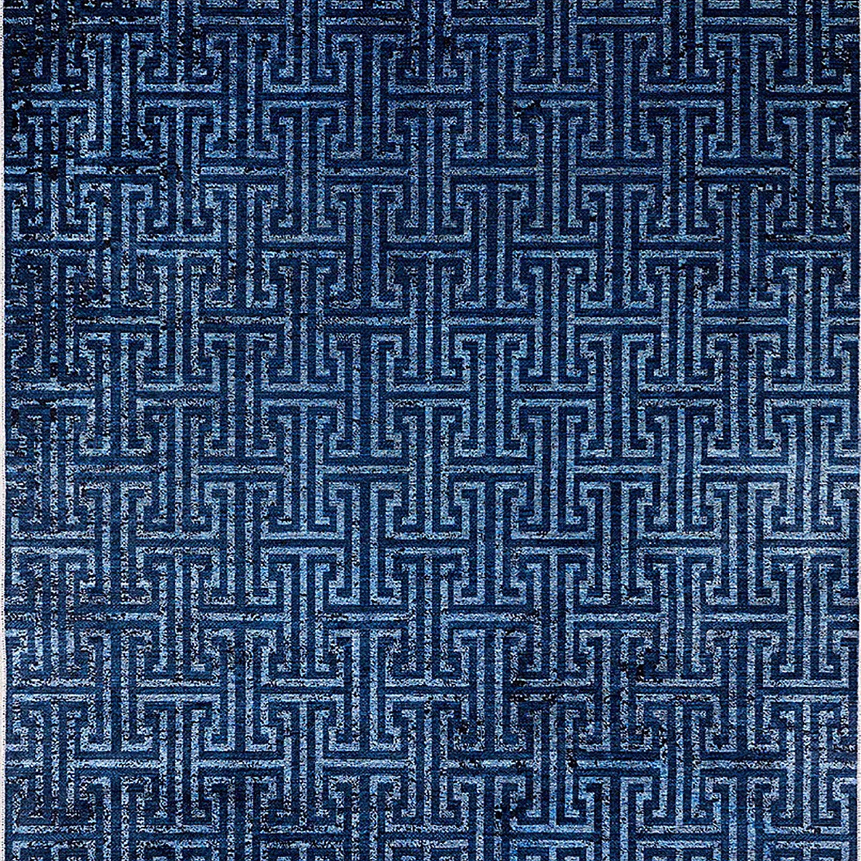 Harika Turkish Navy Blue Geometric Modern Rug