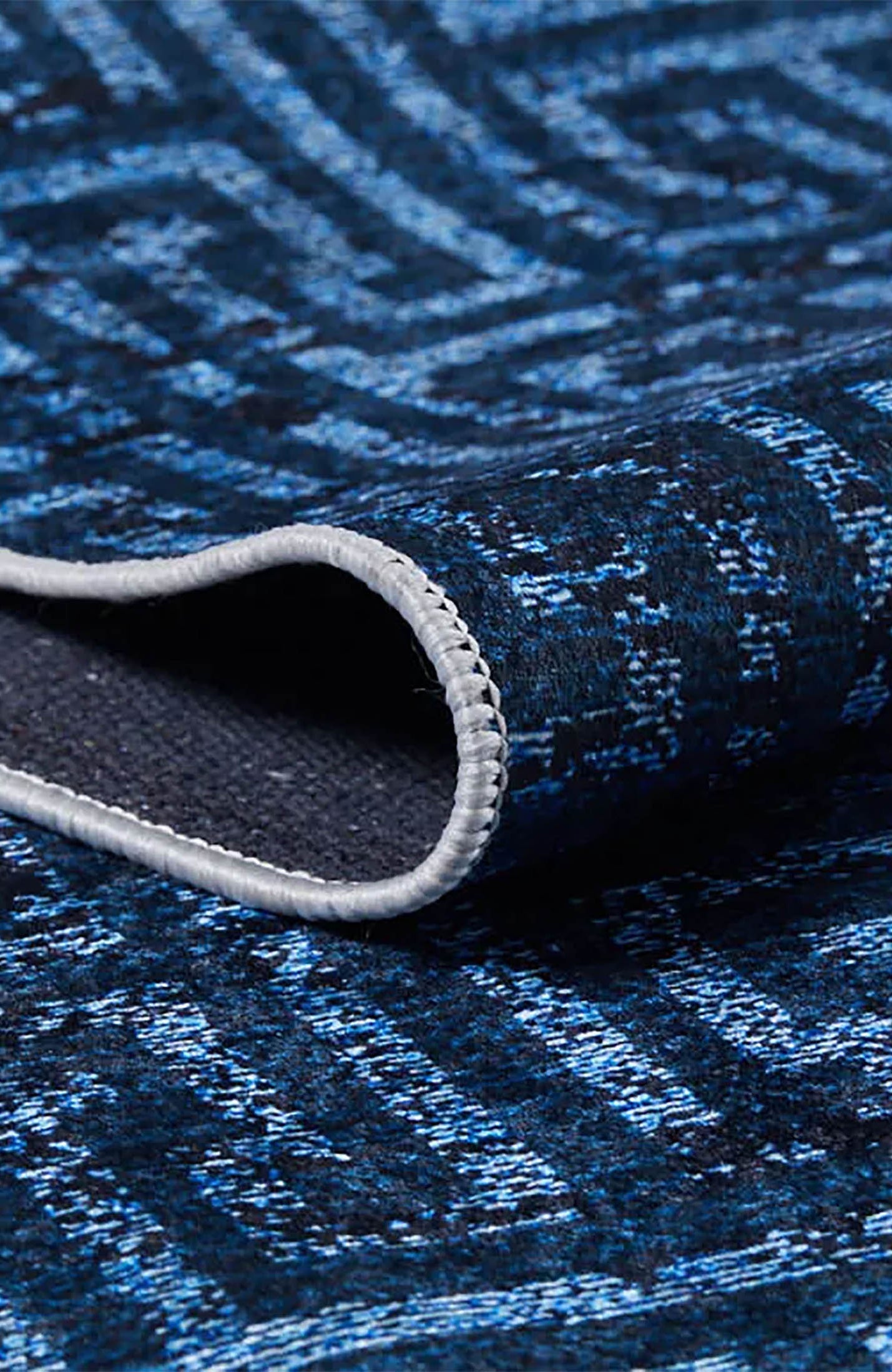 Harika Turkish Navy Blue Geometric Modern Rug