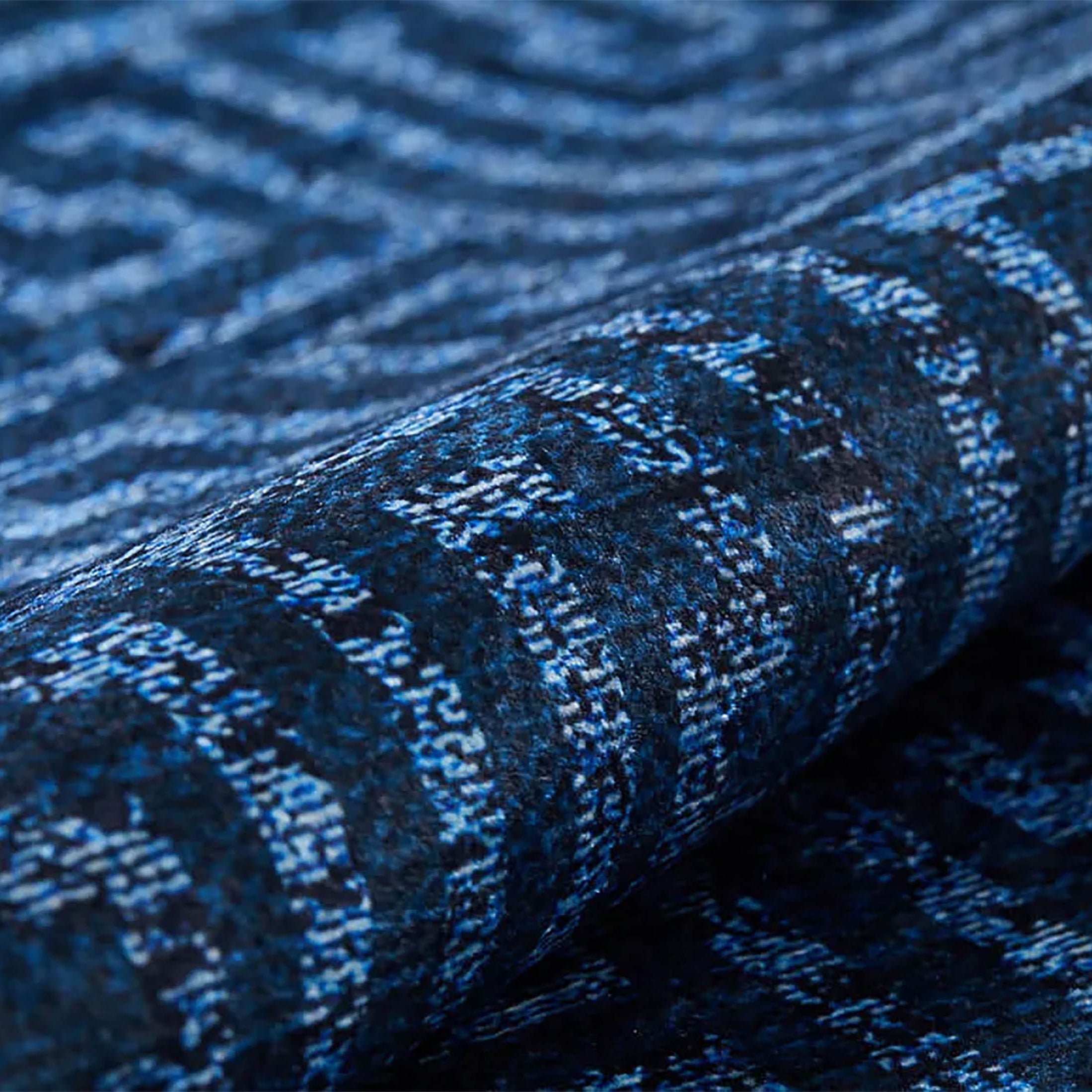 Harika Turkish Navy Blue Geometric Modern Rug